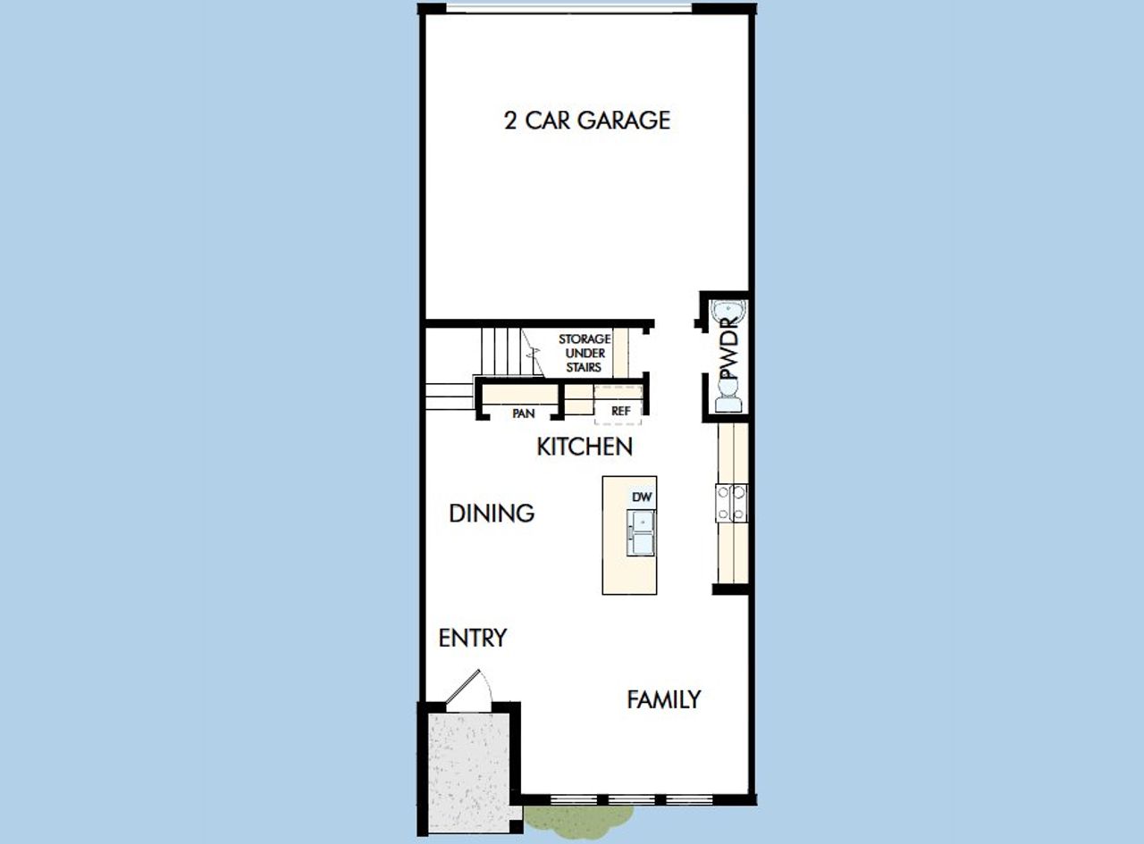 2D floor plan layout for the The Mcquade by David Weekley Homes in Palmeras at Crossprairie – The Palms Collection, St. Cloud, FL (Image 2).