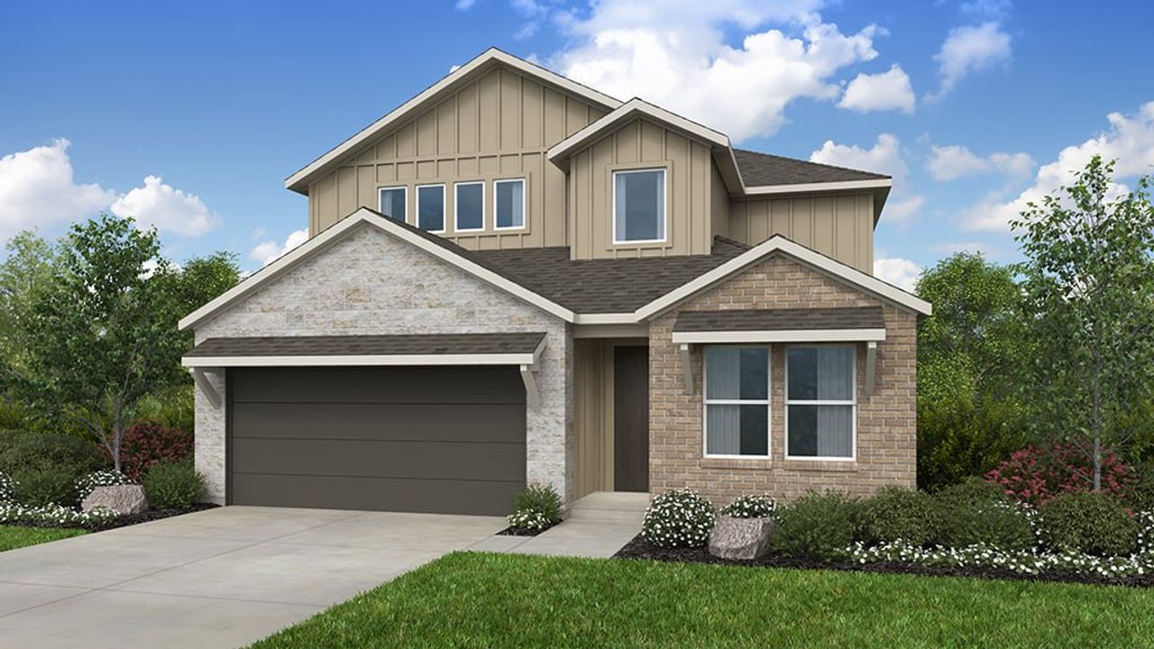 Representative exterior photo of a completed home built from the Berkman by Taylor Morrison in Turners Crossing, Austin, TX (Image 2).