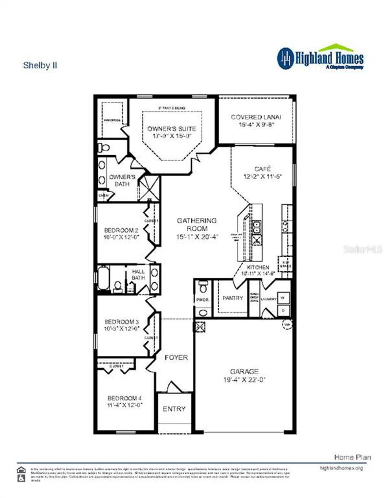 2D floor plan layout of this home in Ridgewood South, Riverview, FL (Image 2).