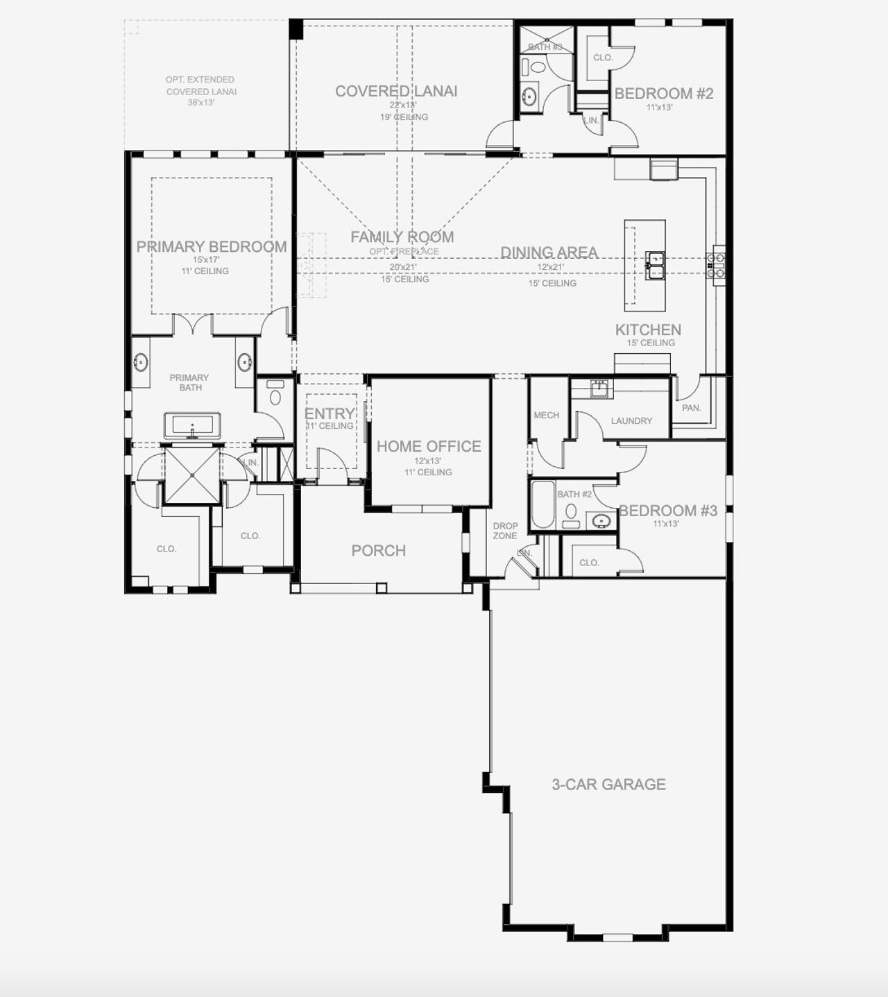2D floor plan layout of this home in Southern Hills, Brooksville, FL (Image 2).