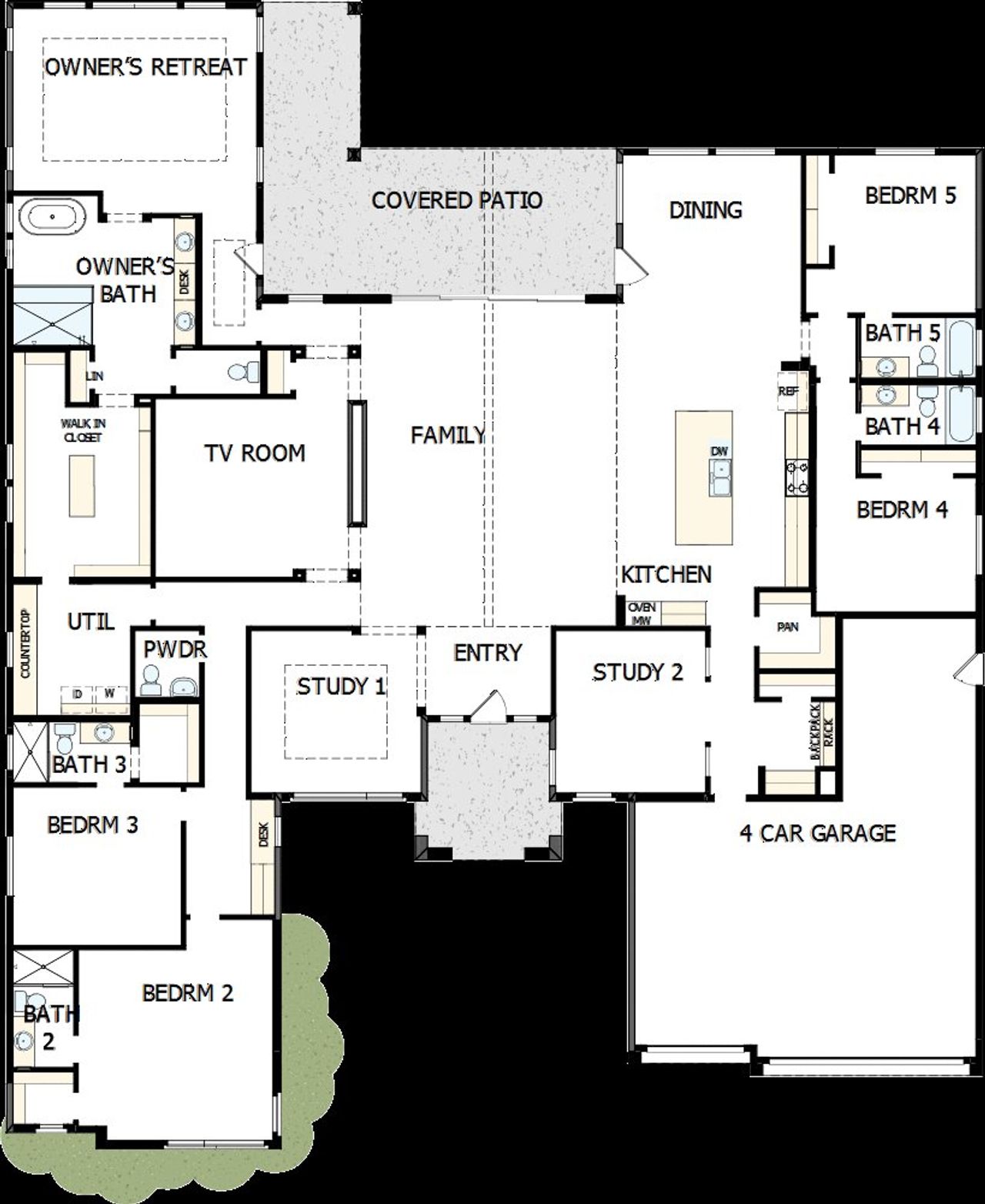 2D floor plan layout of this home in Tierra at Legado West, Queen Creek, AZ (Image 2).