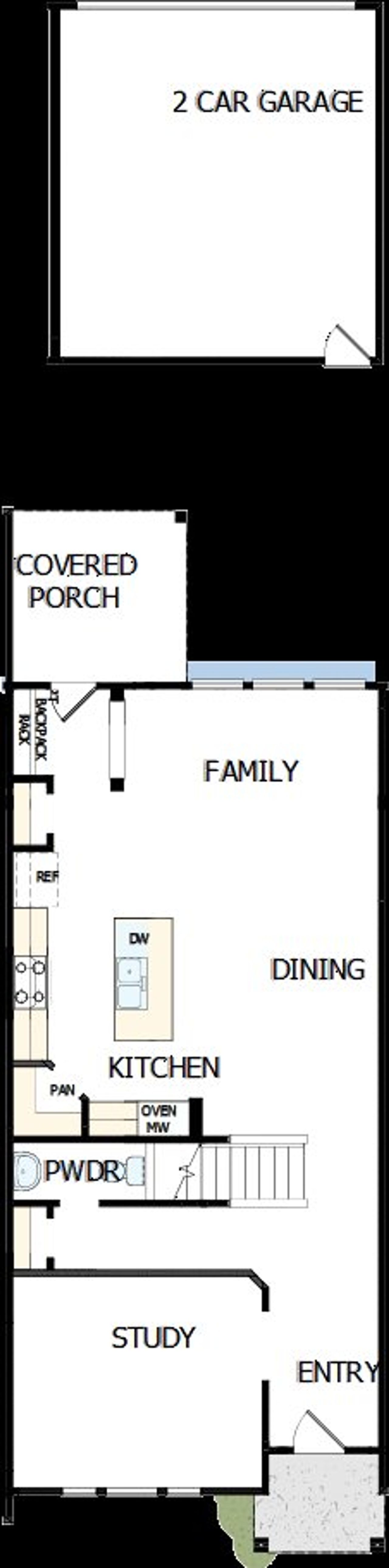 2D floor plan layout of this home in North Creek Village - Townhomes, Huntersville, NC (Image 2).