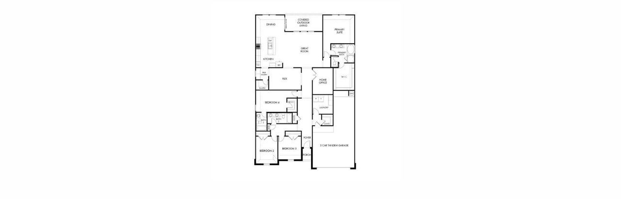2D floor plan layout of this home in Prairie Winds - Executive Collection, Hutto, TX (Image 2).
