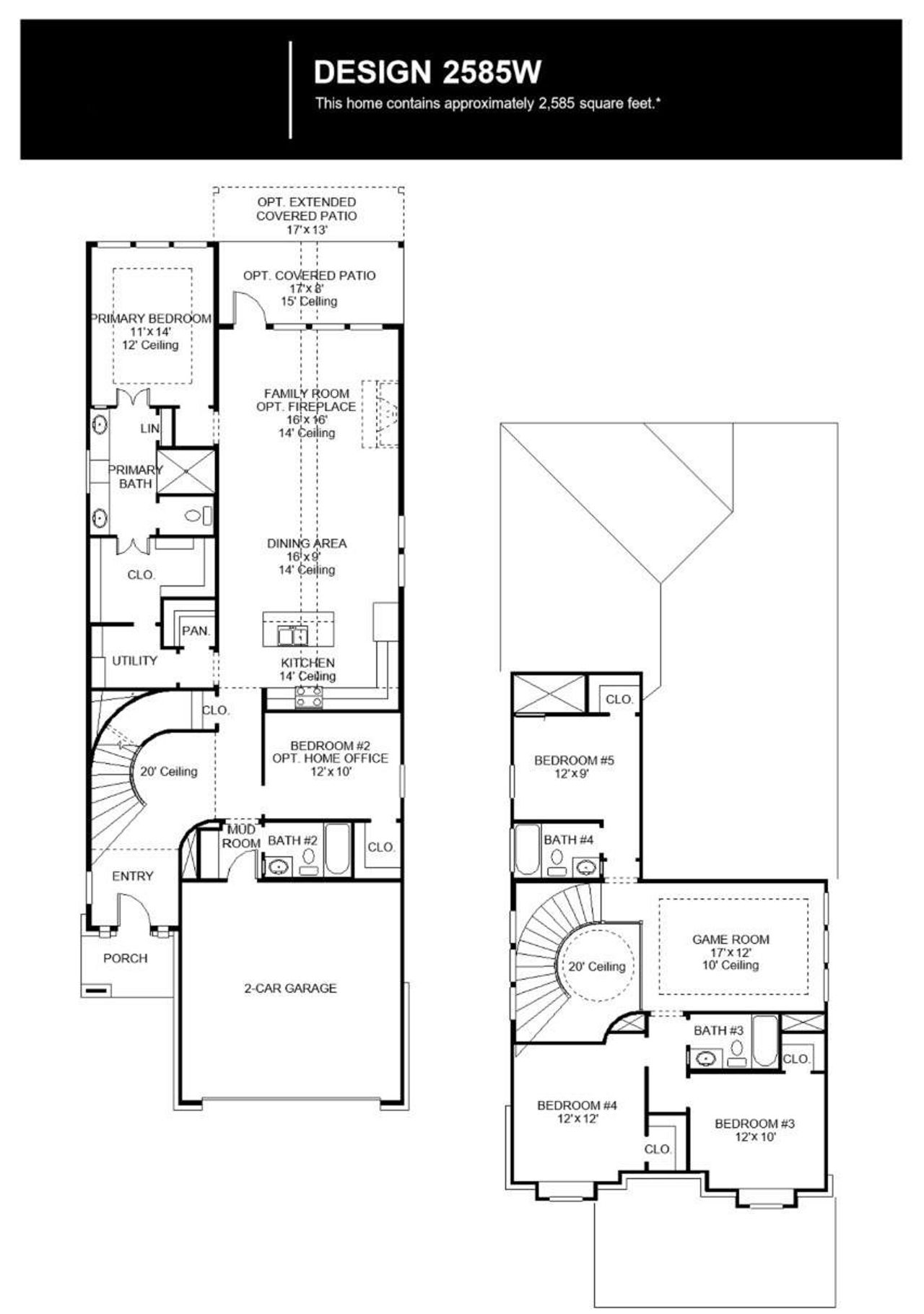 2D floor plan layout of this home in Jordan Ranch, Fulshear, TX (Image 2).