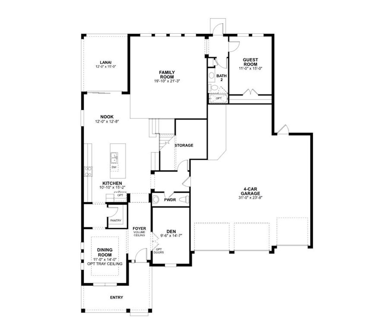 2D floor plan layout of this home in Willow Run, Apopka, FL (Image 2).