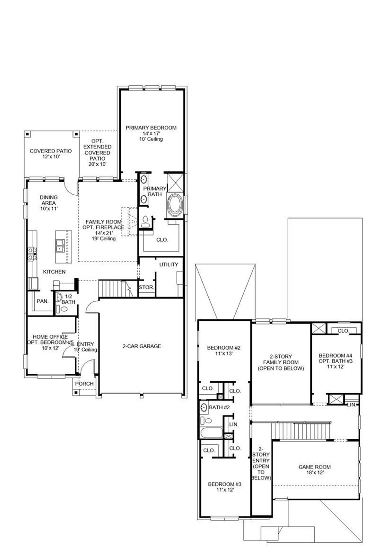 2D floor plan layout of this home in Woodside, Georgetown, TX (Image 2).