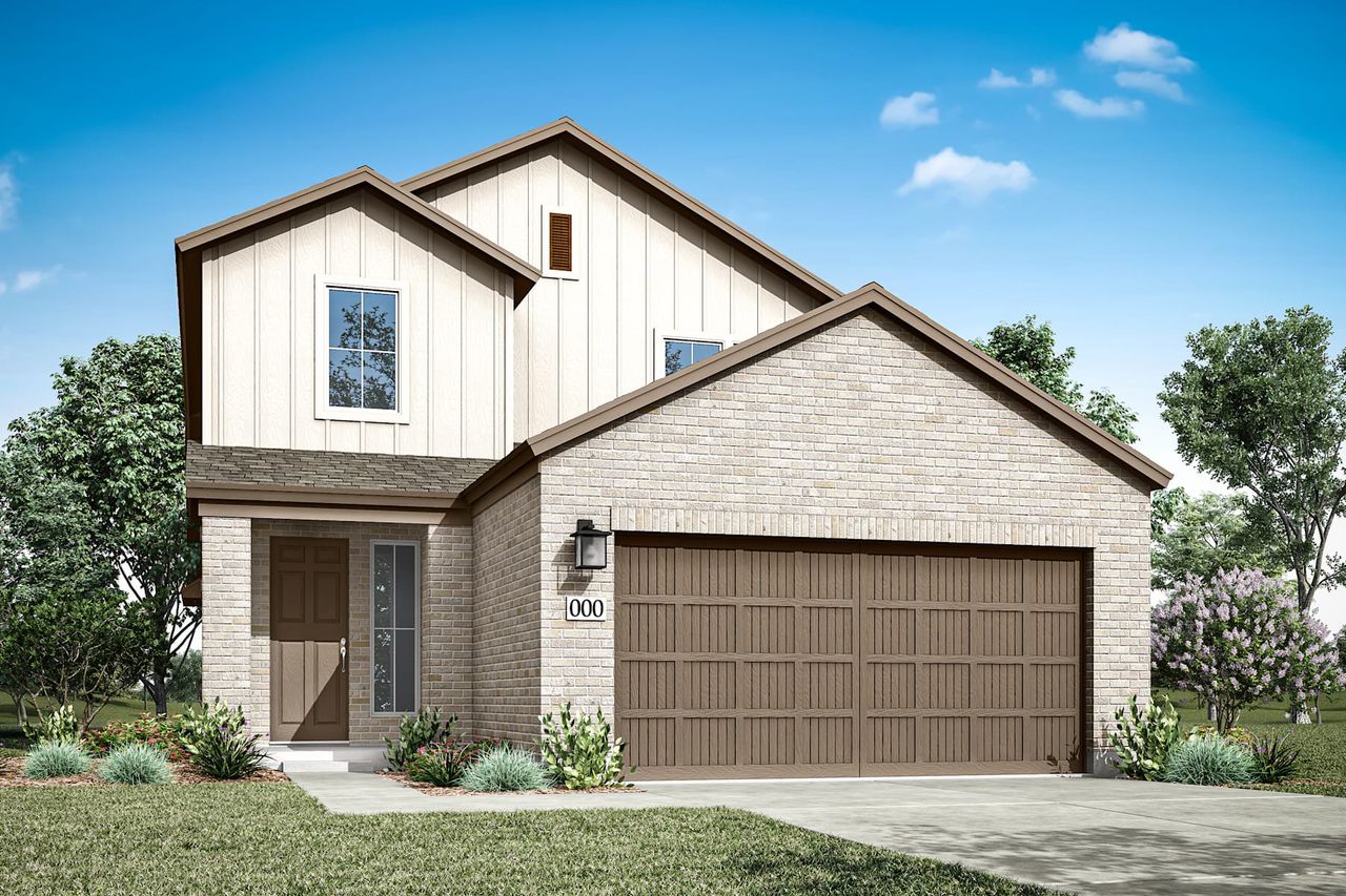 Representative exterior photo of a completed home built from the Veranda by Tri Pointe Homes in Lariat, Liberty Hill, TX (Image 2).