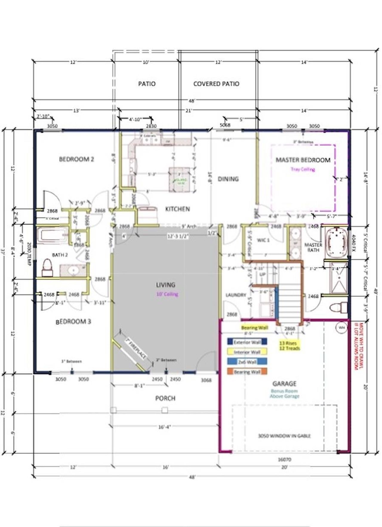 2D floor plan layout of this home in Zanes Creek, Inman, SC (Image 2).