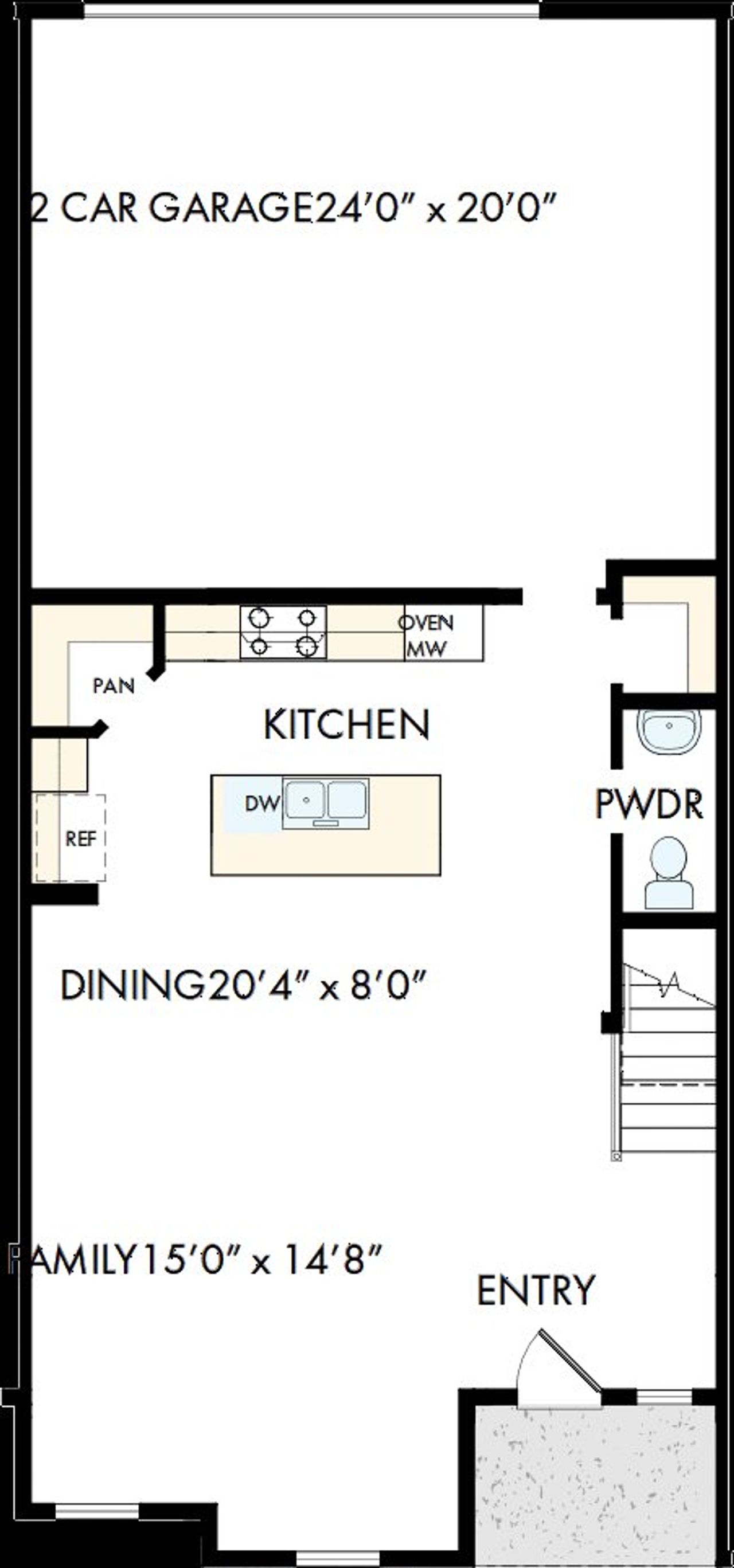 2D floor plan layout of this home in Ridgeline Towns, McKinney, TX (Image 2).