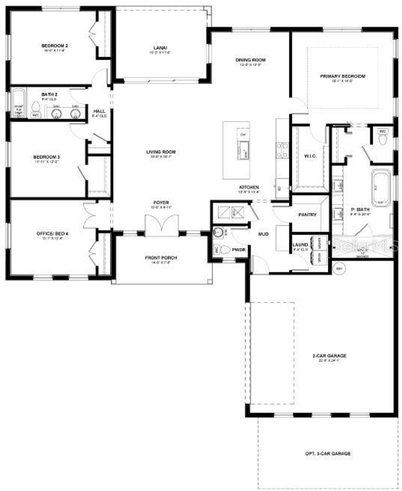 2D floor plan layout of this home in , Dunnellon, FL (Image 2).