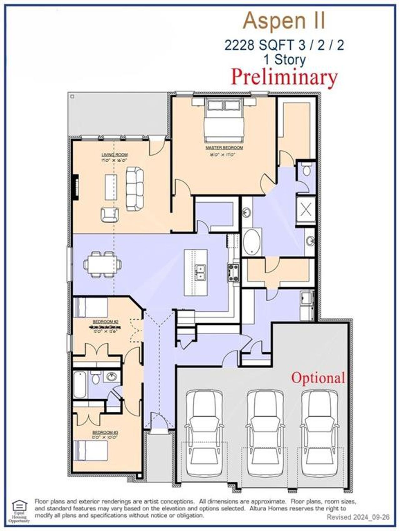 Aspen II Floor Plan - Page 1 (2 Car) Forest Ridge Representative Aspen II Floor Plan - Page 1 (2 Car) Forest Ridge Representative