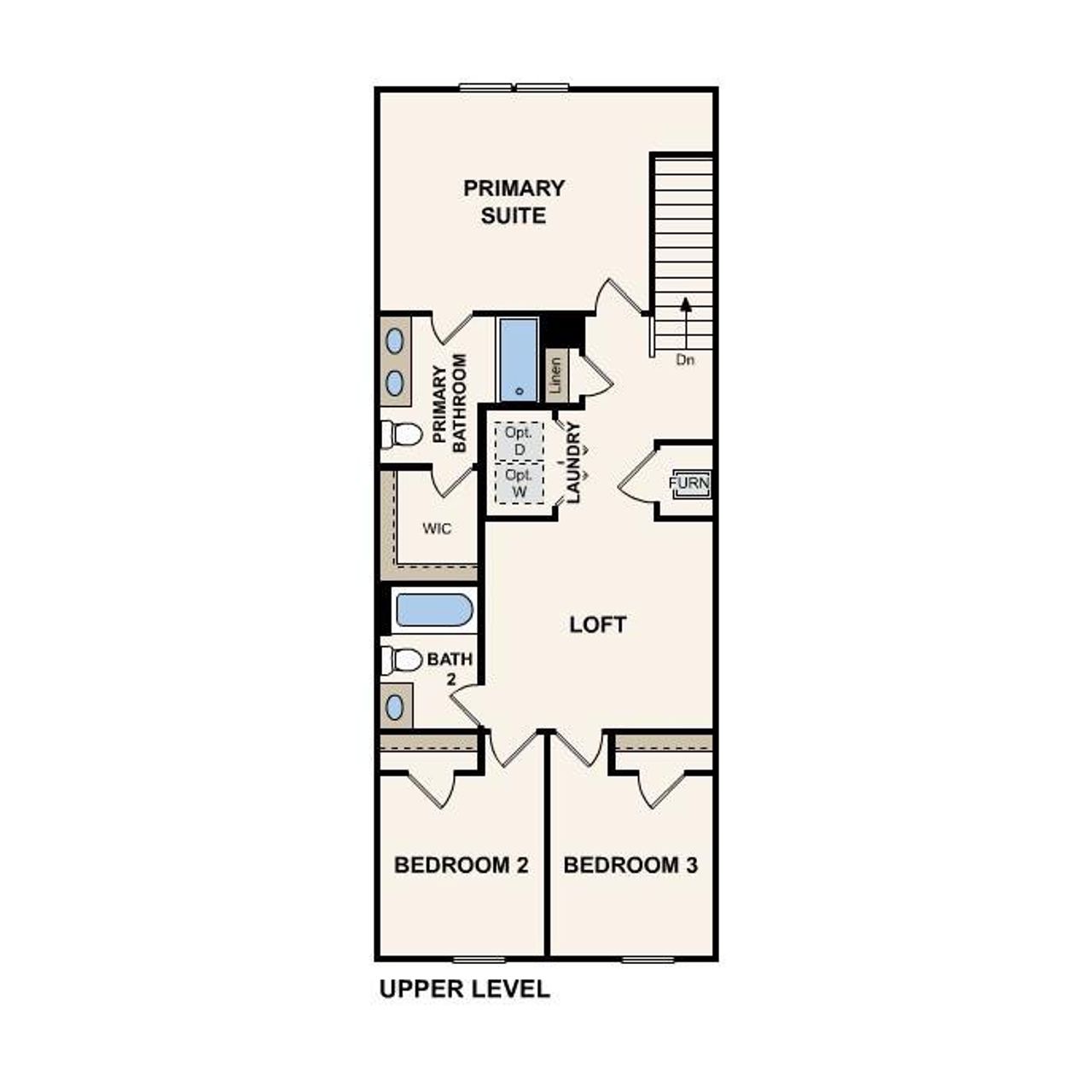 2D floor plan layout of this home in The Townhomes at Trivium, Newton, NC (Image 2).
