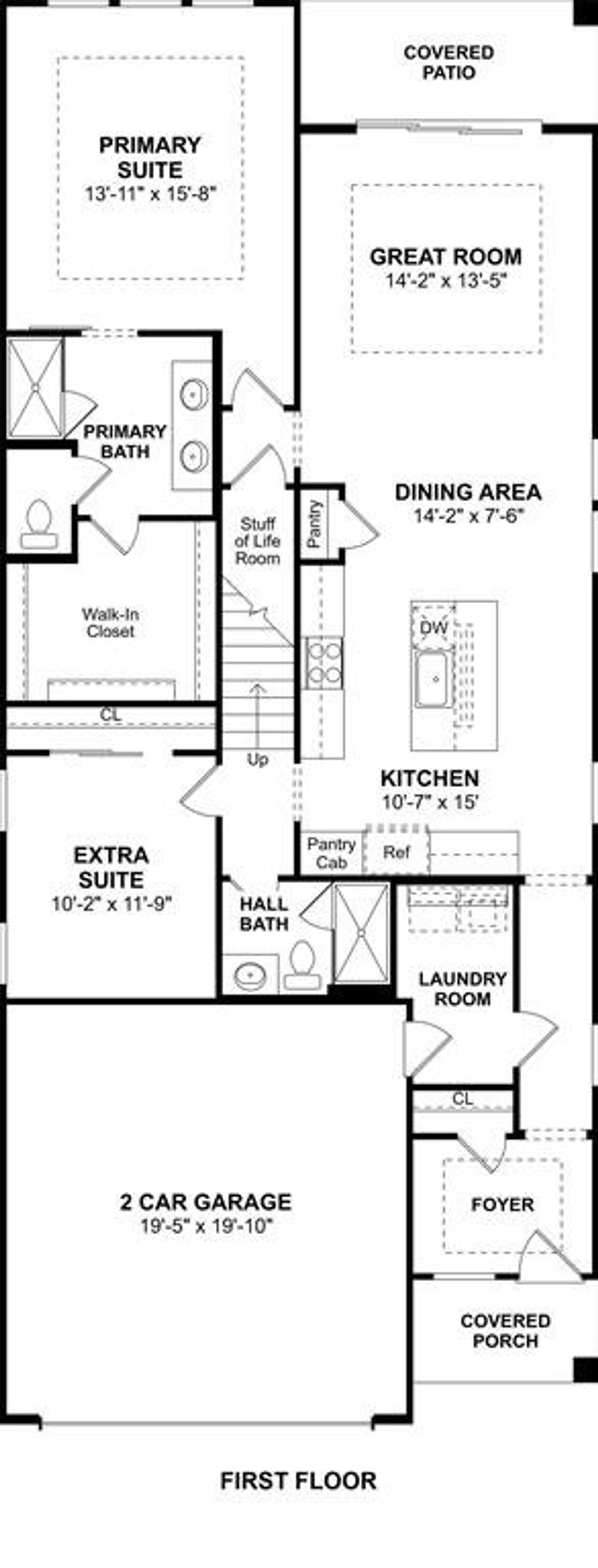 2D floor plan layout of this home in Heritage Ranch, Sherman, TX (Image 2).