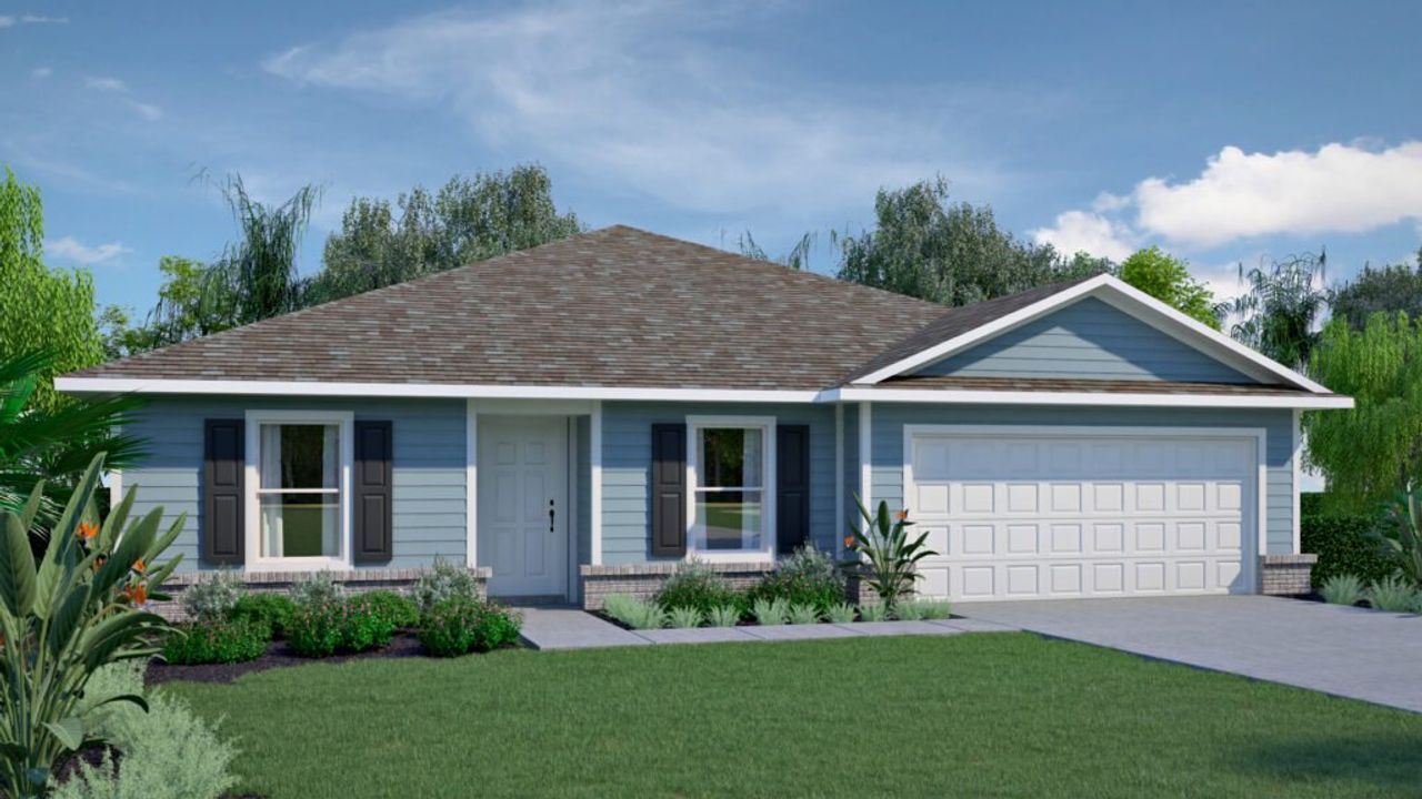 Representative exterior photo of a completed home built from the Gulf Isle by Holiday Builders in Navarre, Navarre, FL (Image 2).