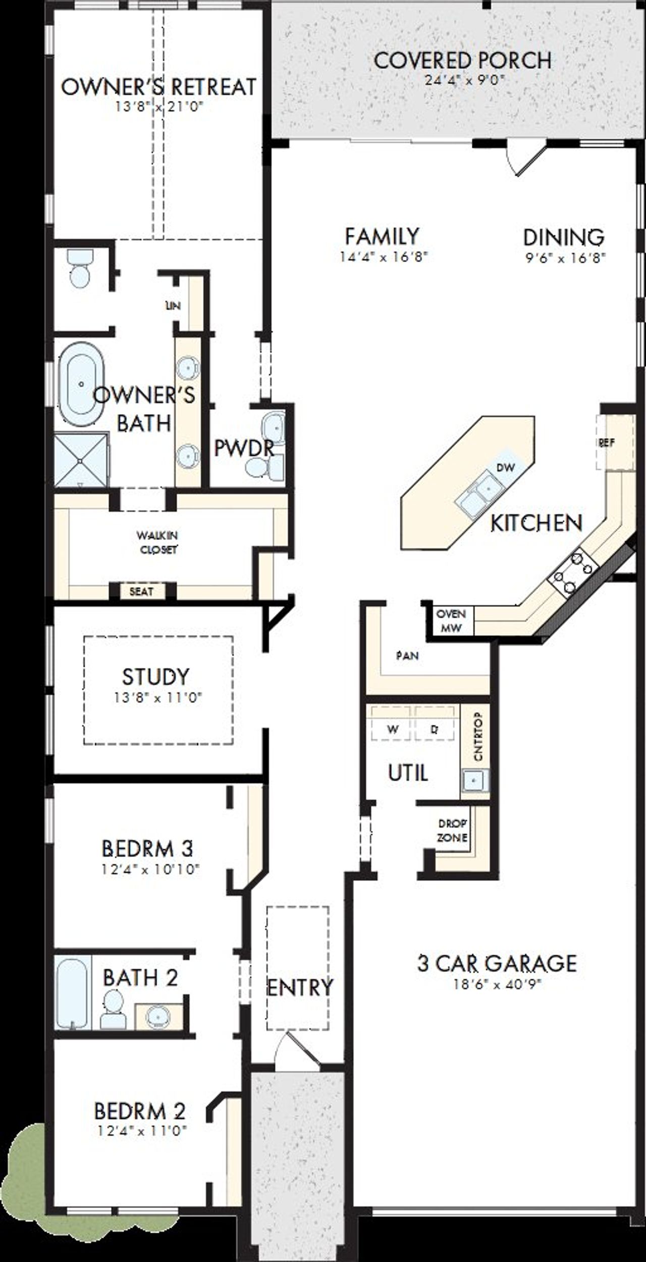 2D floor plan layout of this home in Furst Ranch, Bartonville, TX (Image 2).