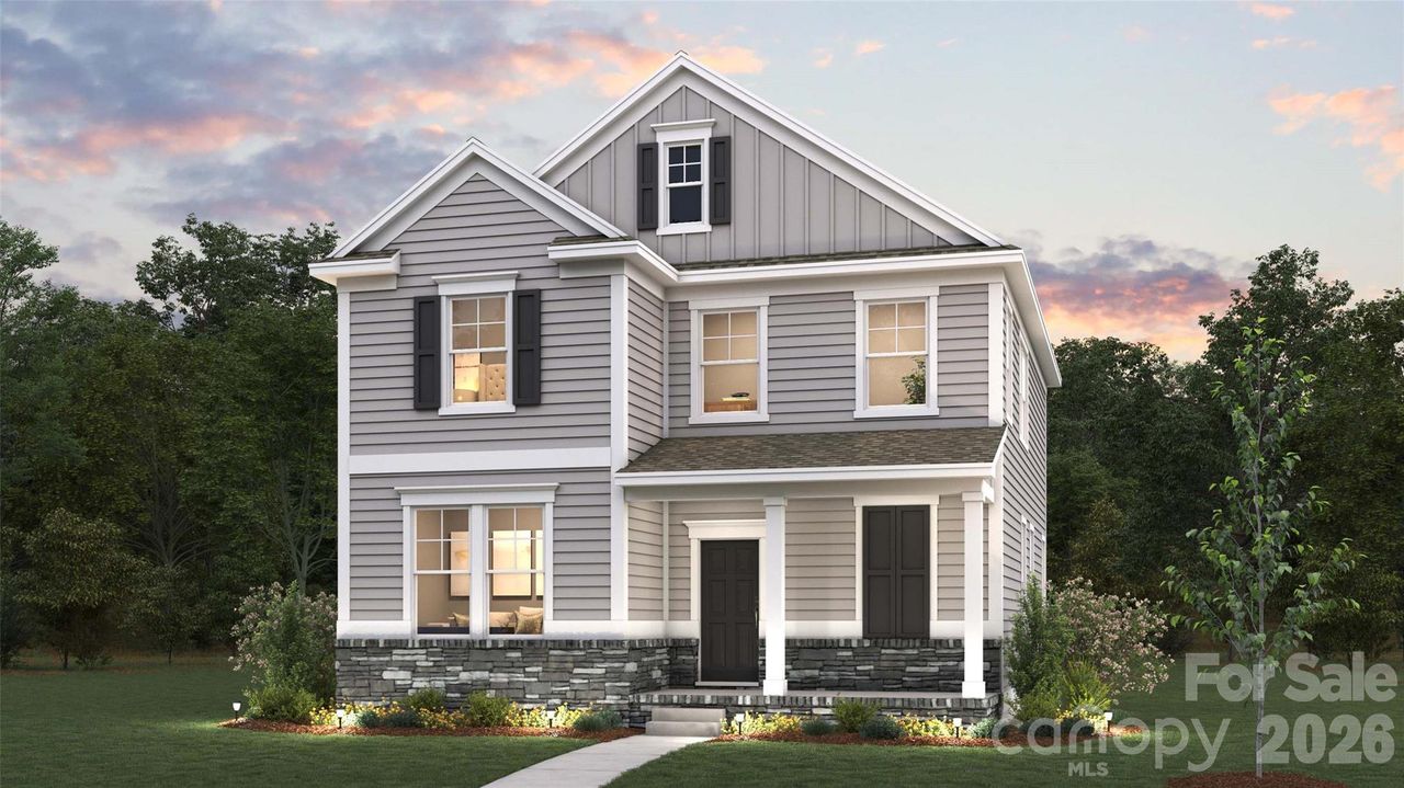 Front exterior of a new home in Shepherd's Farm, Mooresville, NC, highlighting curb appeal (Image 2).