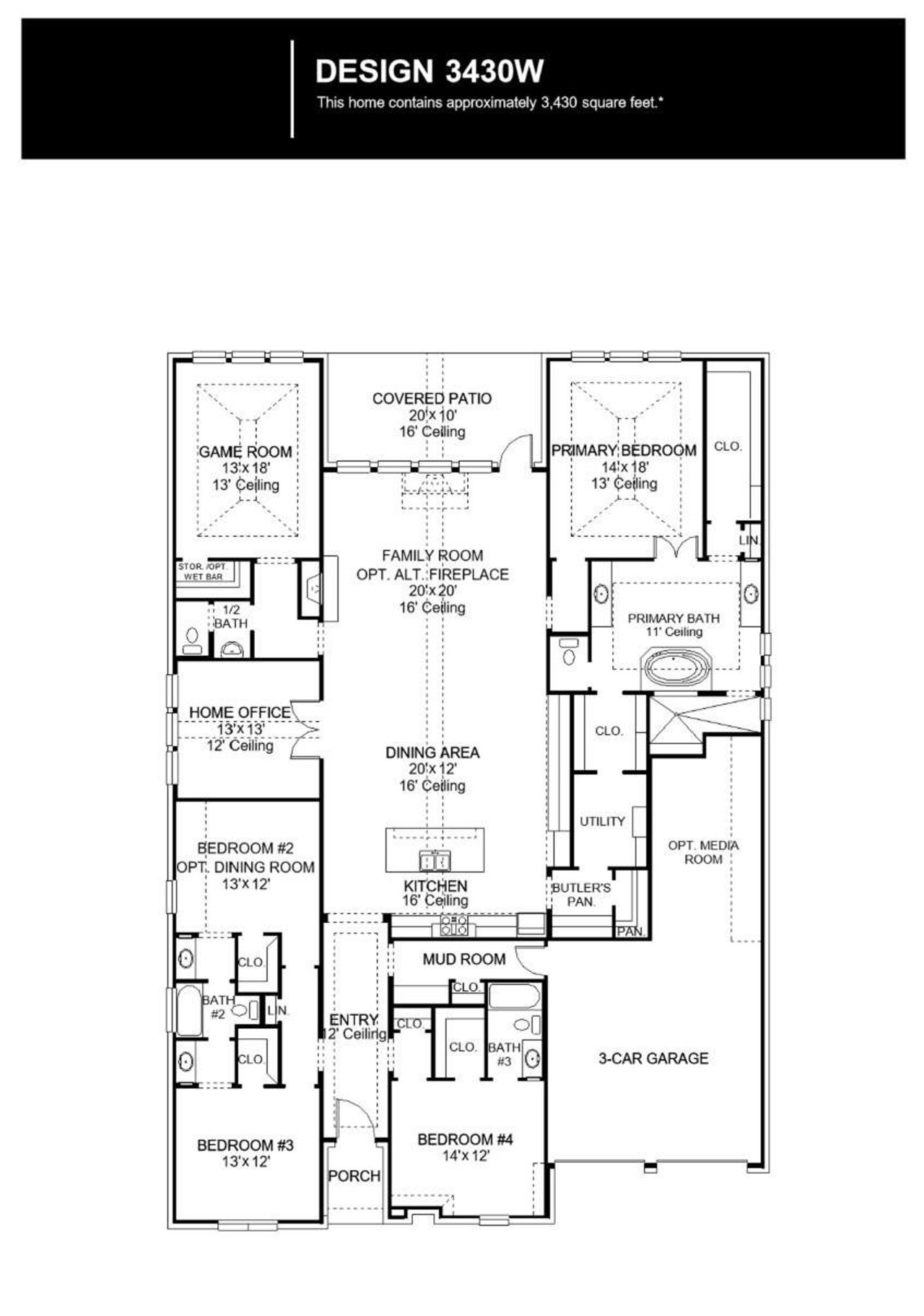 2D floor plan layout of this home in The Highlands, Porter, TX (Image 2).