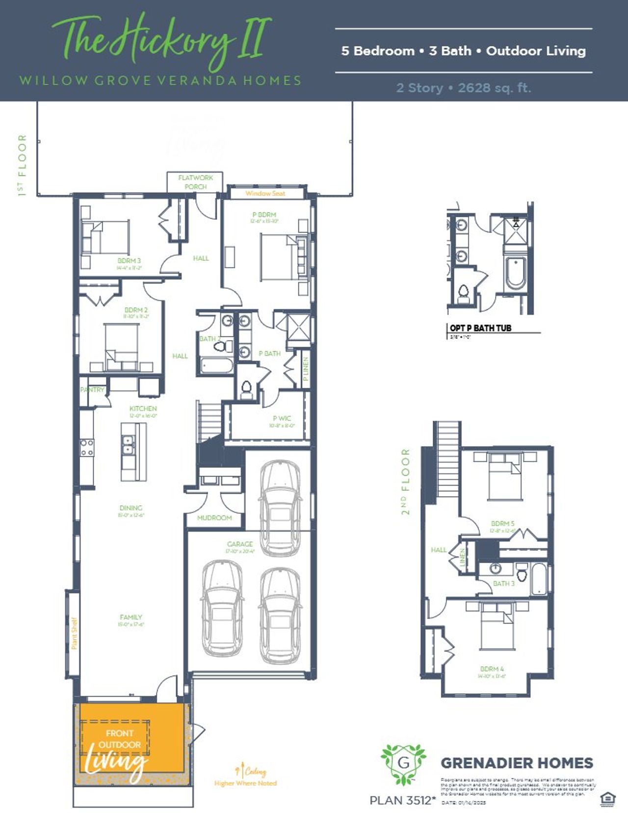 2D floor plan layout for the Hickory II by Grenadier Homes in Willow Grove, Melissa, TX (Image 2). 2D floor plan layout for the Hickory II by Grenadier Homes in Willow Grove, Melissa, TX (Image 2).