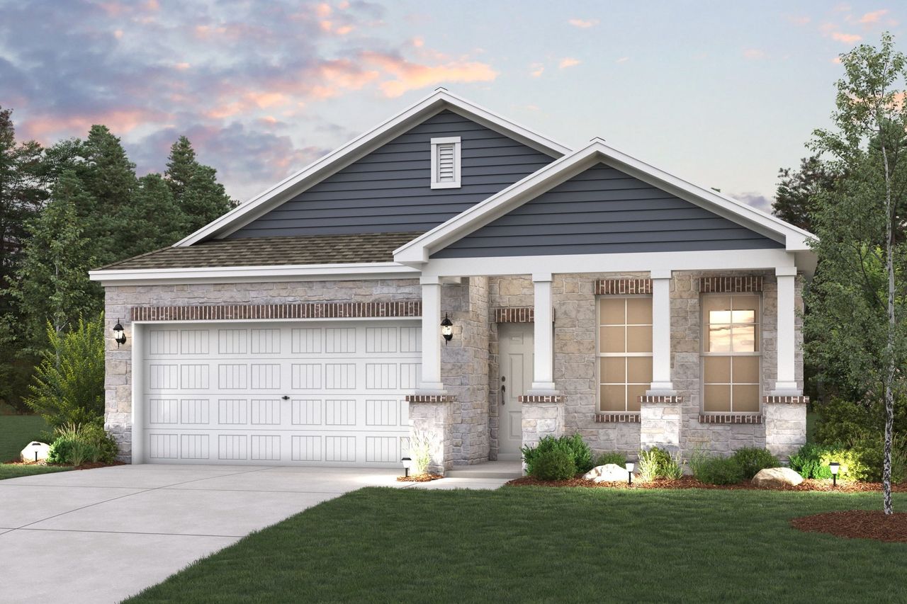 A house with a large front yard.