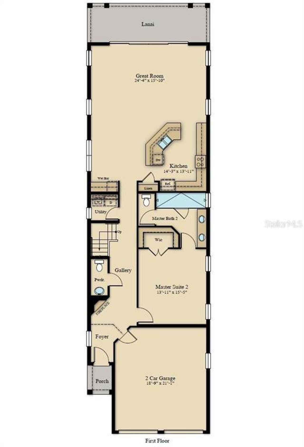 2D floor plan layout of this home in , Reunion, FL (Image 2). 2D floor plan layout of this home in , Reunion, FL (Image 2).