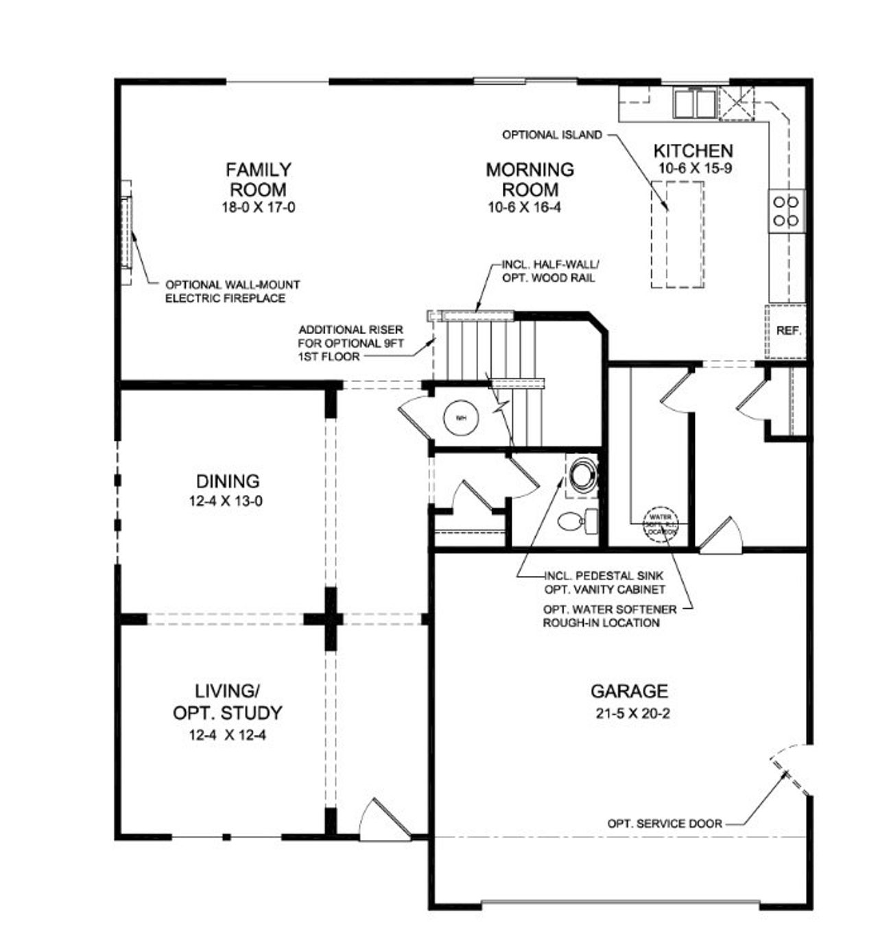 2D floor plan layout for the Breckenridge by Fischer Homes in Crossvine Estates, Braselton, GA (Image 2).