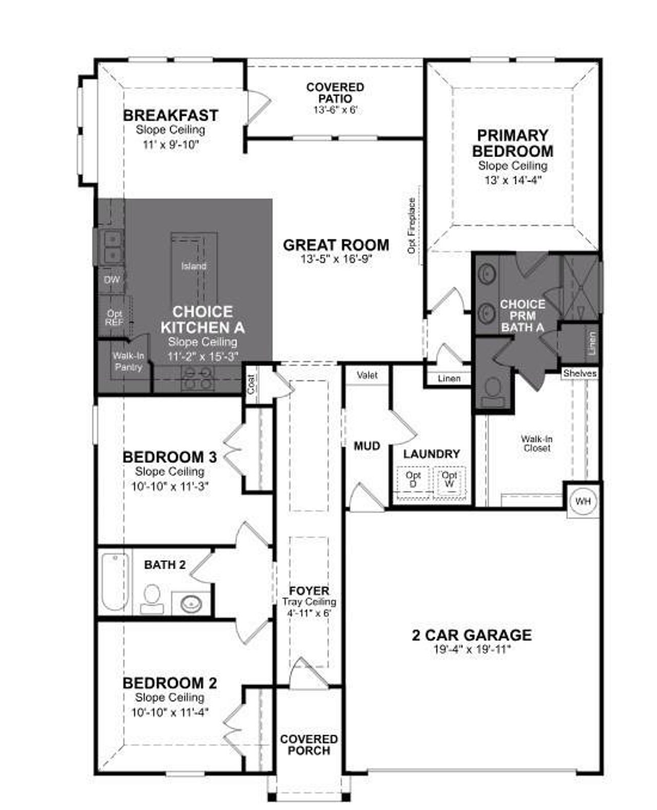 2D floor plan layout of this home in Laurel Landing, Alvin, TX (Image 2).