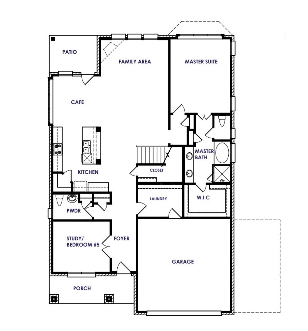 2D floor plan layout of this home in Corner Stone Ranch, Howe, TX (Image 2).