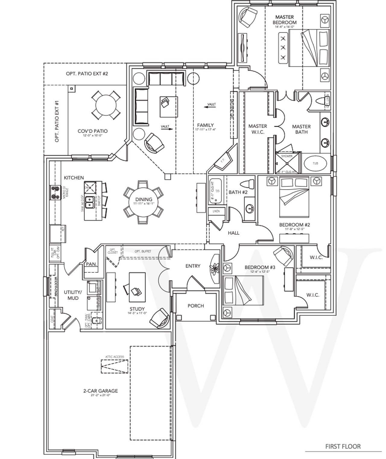 2D floor plan layout for the Livingston by Windmiller Custom Homes in Thomas Crossing, Burleson, TX (Image 2). 2D floor plan layout for the Livingston by Windmiller Custom Homes in Thomas Crossing, Burleson, TX (Image 2).