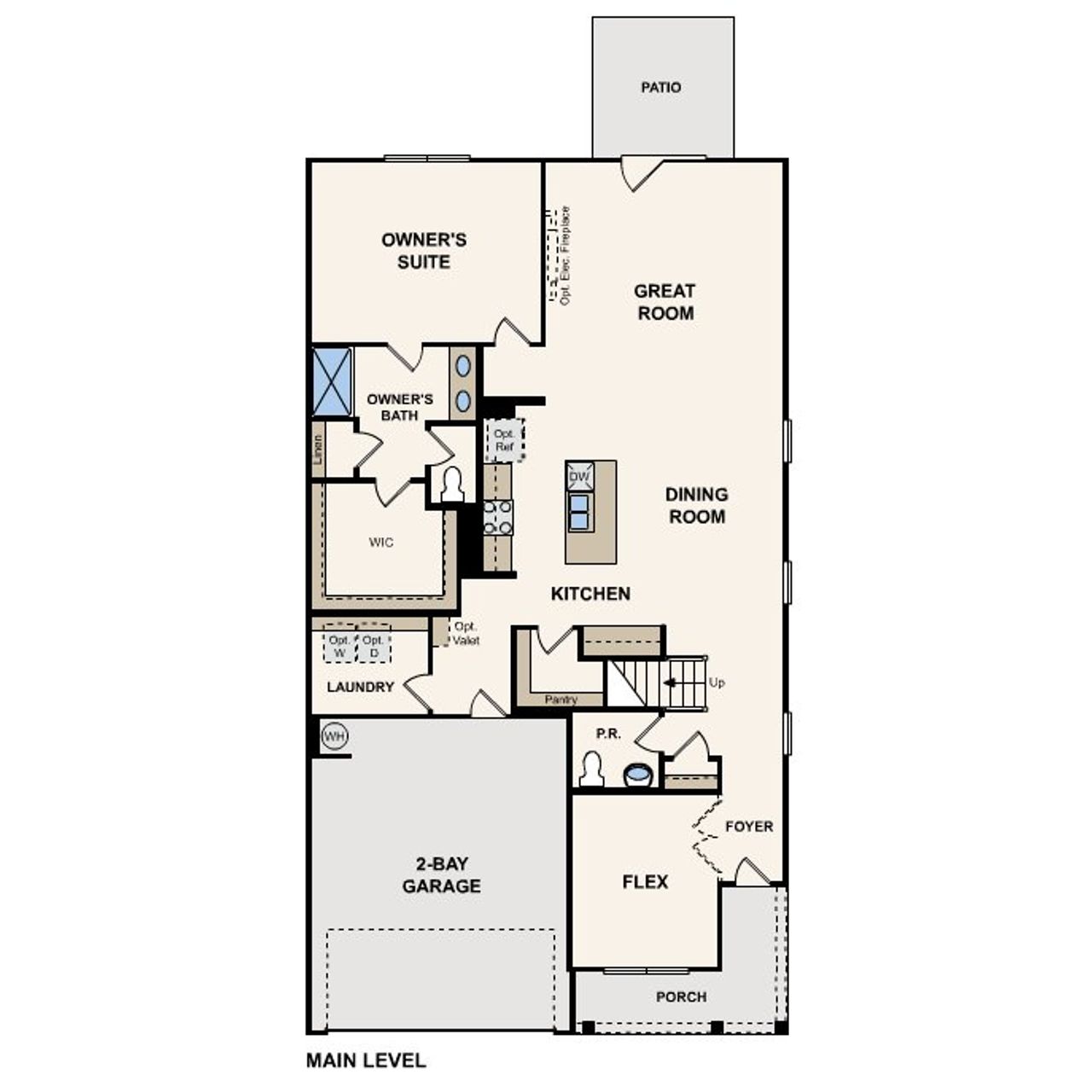 2D floor plan layout for the Mcdowell by Century Communities in Blue Sky Meadows, Monroe, NC (Image 2). 2D floor plan layout for the Mcdowell by Century Communities in Blue Sky Meadows, Monroe, NC (Image 2).