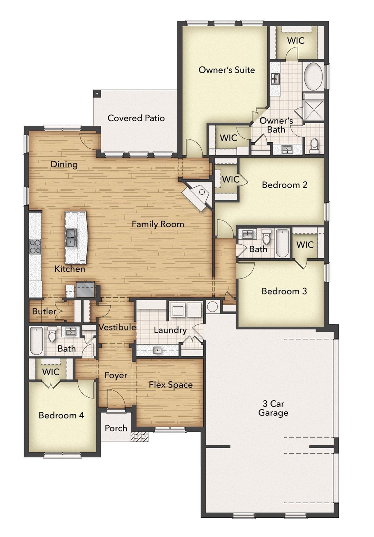 2D floor plan layout of this home in Vista Oaks Estates, Royse City, TX (Image 2). 2D floor plan layout of this home in Vista Oaks Estates, Royse City, TX (Image 2).