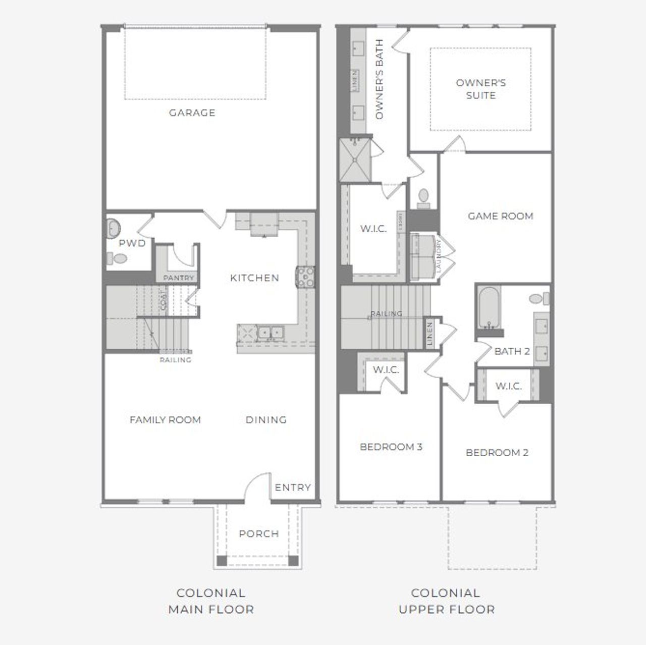 2D floor plan layout for the Betty by CB JENI Homes in Hazelwood, Frisco, TX (Image 2). 2D floor plan layout for the Betty by CB JENI Homes in Hazelwood, Frisco, TX (Image 2).