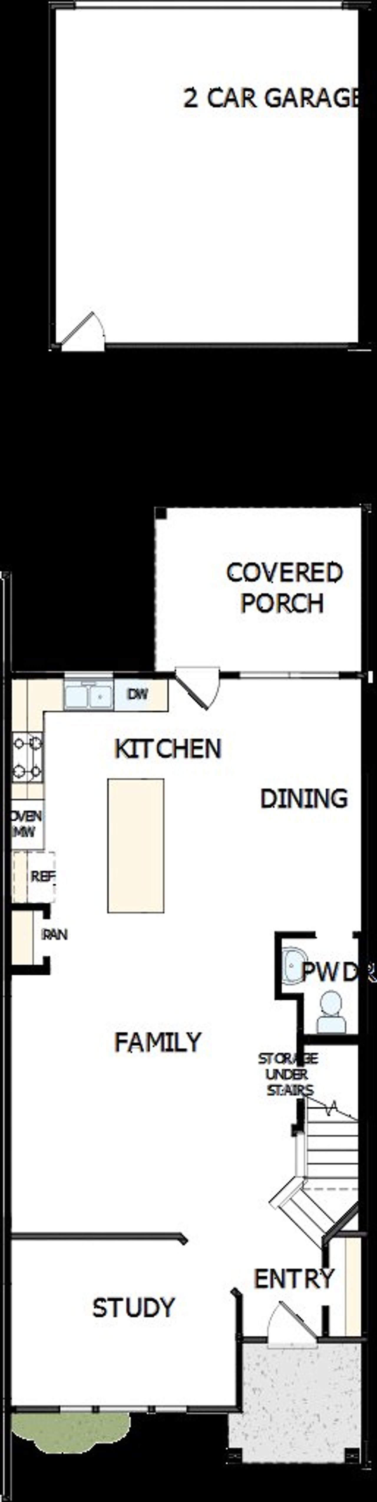 2D floor plan layout of this home in North Creek Village - Townhomes, Huntersville, NC (Image 2).