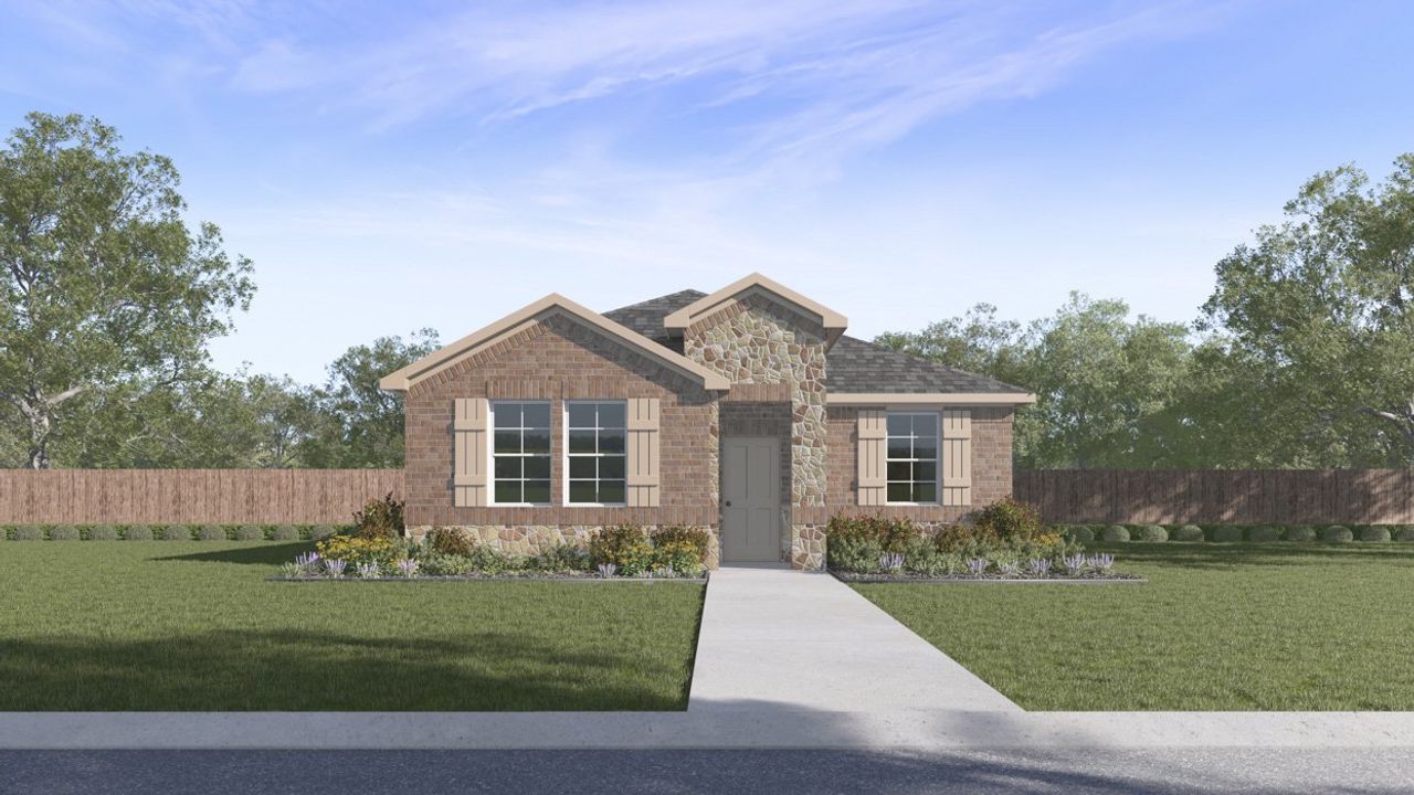 Representative exterior photo of a completed home built from the Charlotte by D.R. Horton in Magnolia at Legacy Hills, Celina, TX (Image 2).