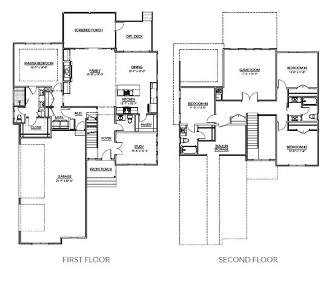 2D floor plan layout for the The Dakota by Ken Harvey Homes in Sorrell Oaks, Youngsville, NC (Image 2).