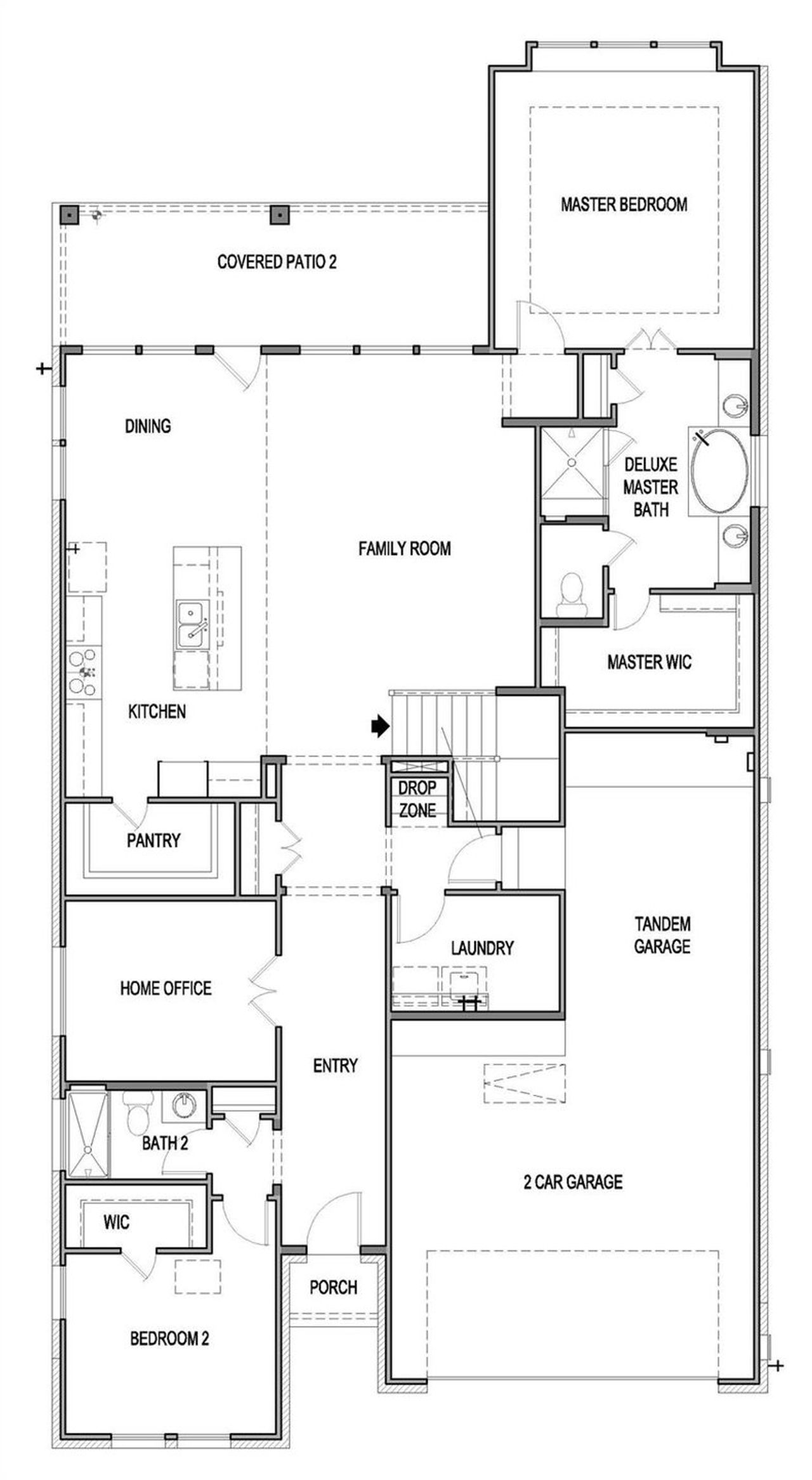 2D floor plan layout of this home in University Heights, Round Rock, TX (Image 2).