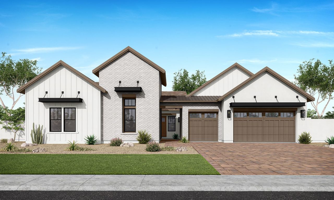 Representative exterior photo of a completed home built from the Friesian Plan 7003 by Tri Pointe Homes in Lusitano, Gilbert, AZ (Image 2).