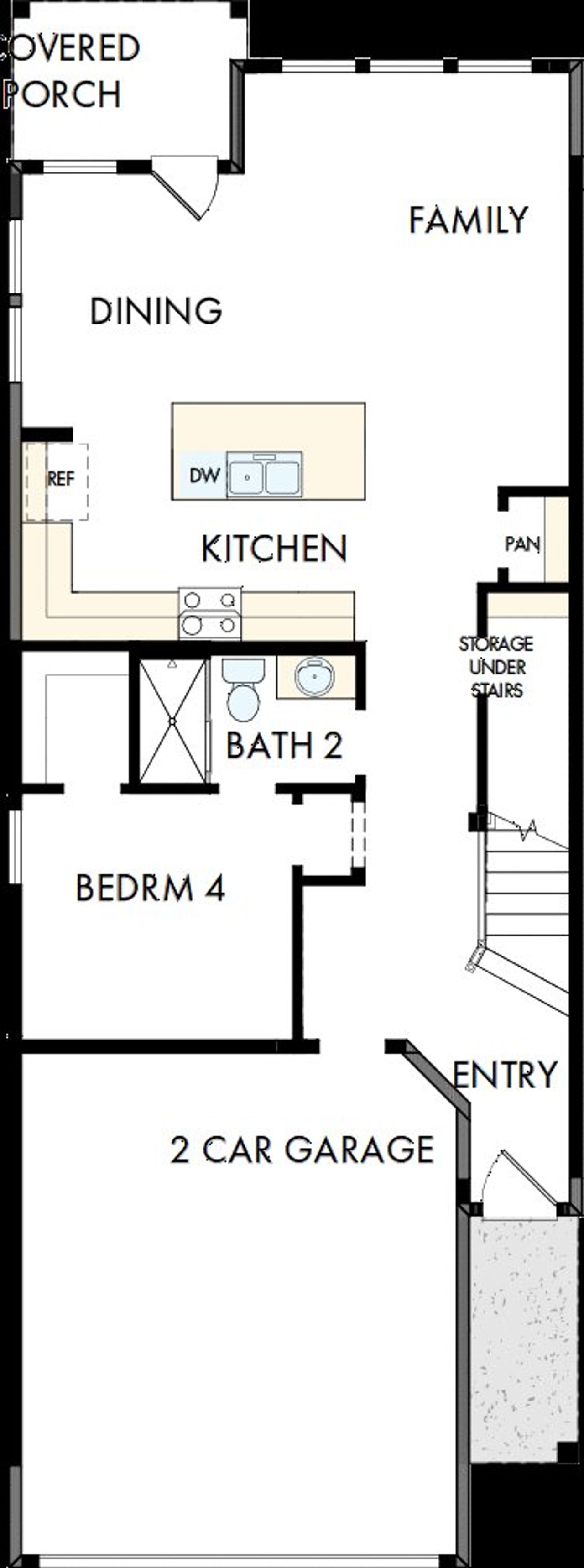 2D floor plan layout of this home in Double Creek Crossing, Round Rock, TX (Image 2).