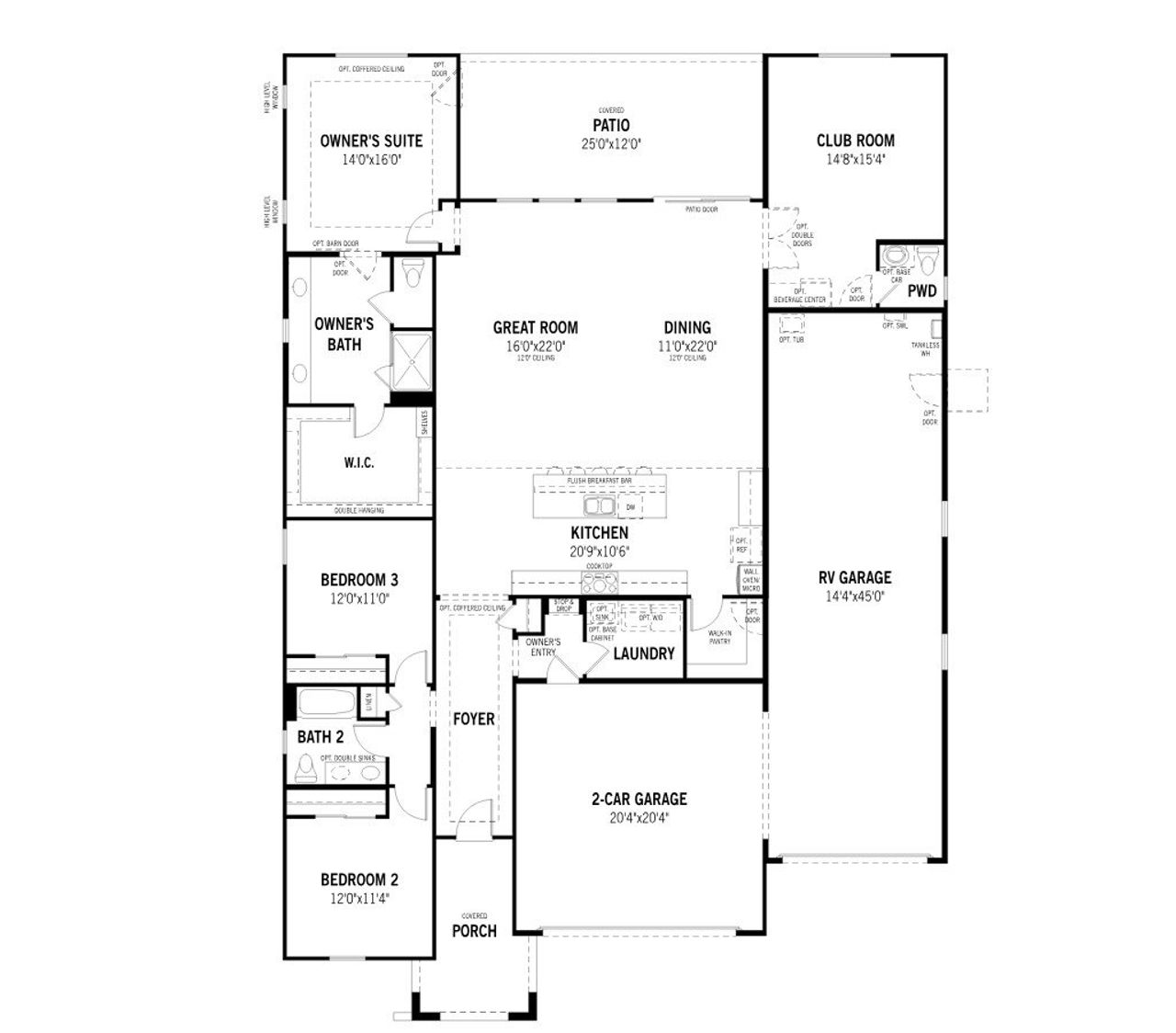 2D floor plan layout of this home in Mountain View Ranch, Vail, AZ (Image 2).