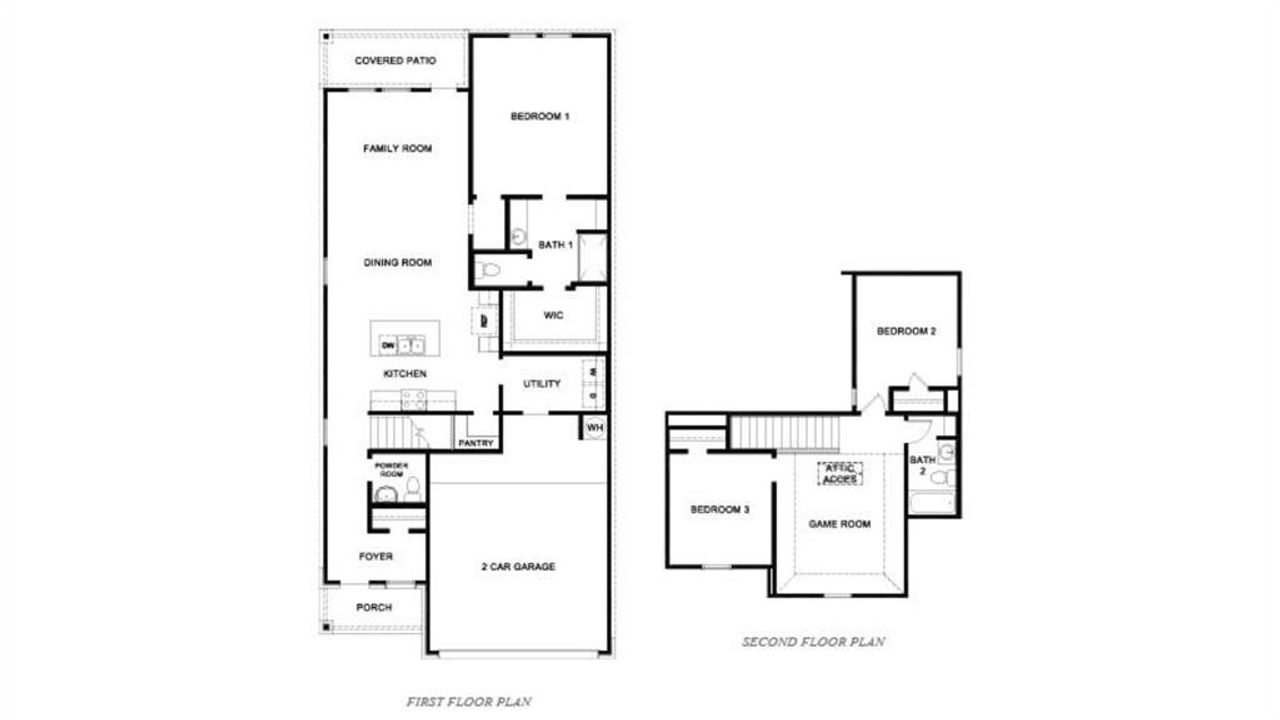 2D floor plan layout of this home in California Meadows, Arlington, TX (Image 2).