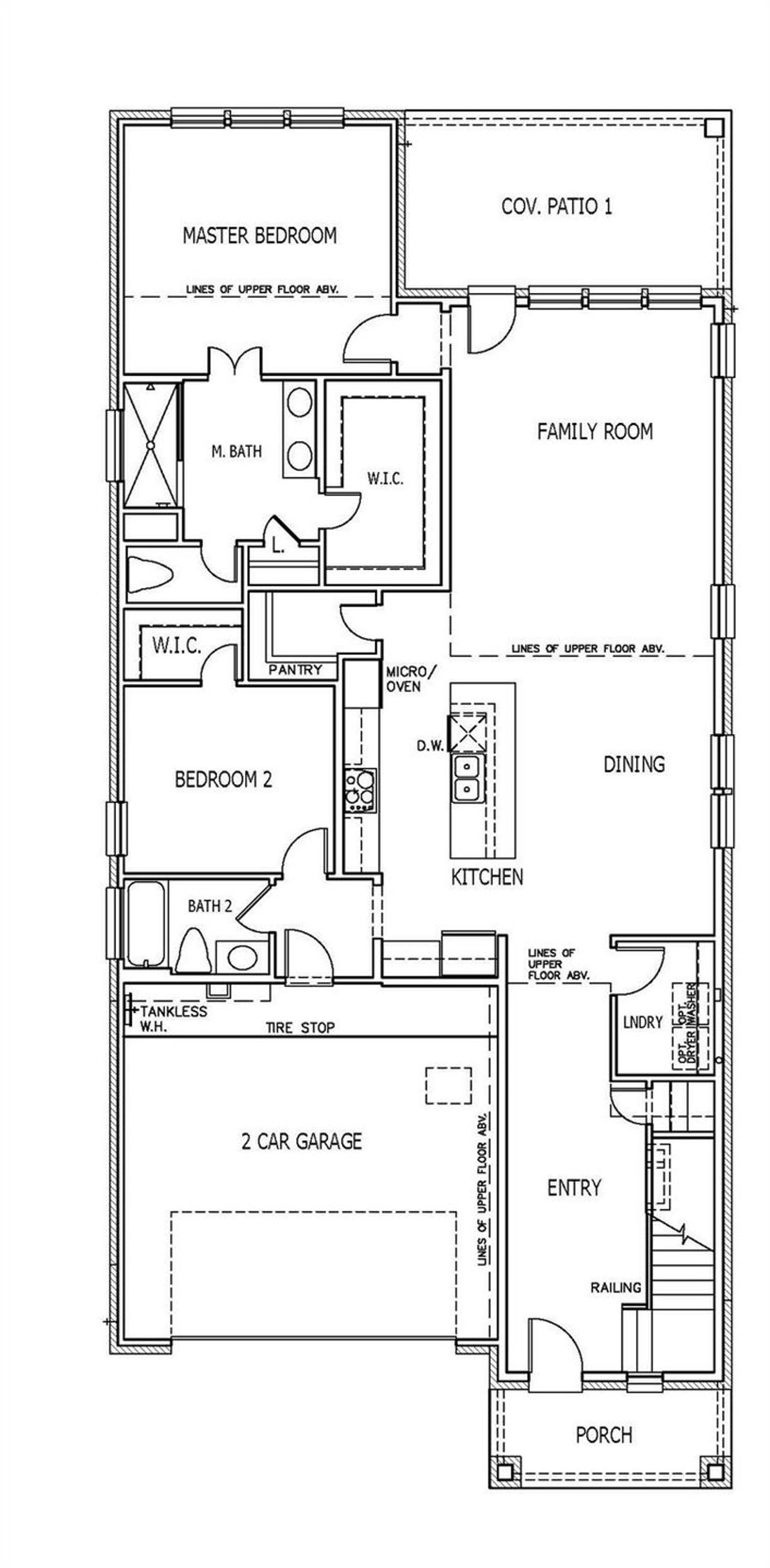 2D floor plan layout of this home in Santa Rita Ranch, Liberty Hill, TX (Image 2).