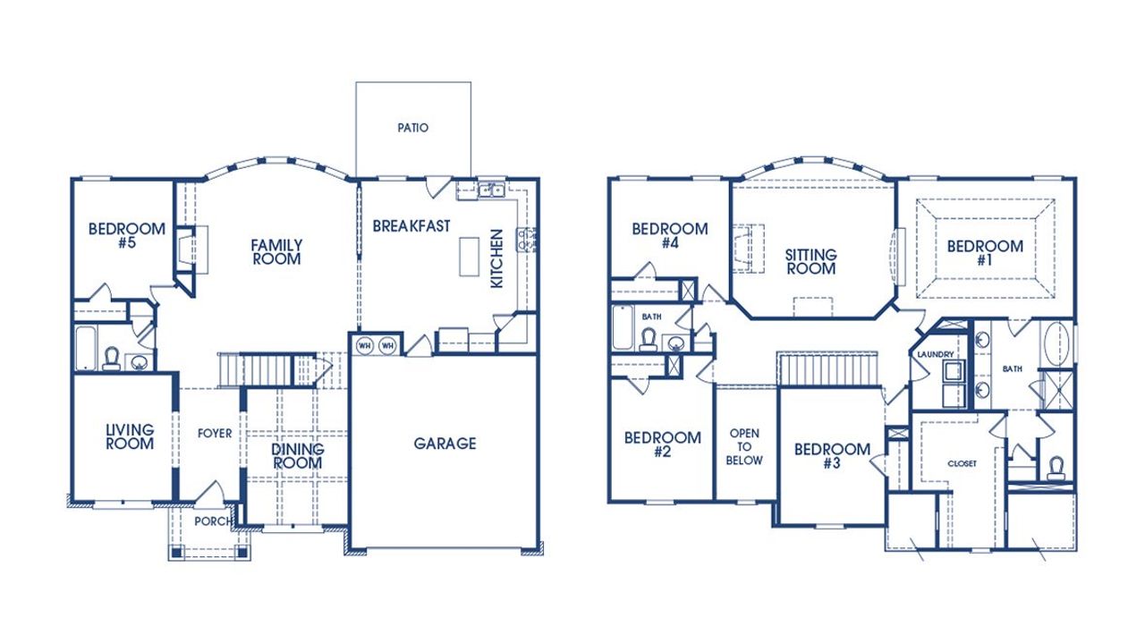 2D floor plan layout of this home in Evergreen Crossing, Locust Grove, GA (Image 2).