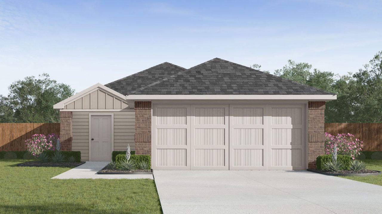 Representative exterior photo of a completed home built from the Atlanta by D.R. Horton in Mill Creek, Magnolia, TX (Image 2).