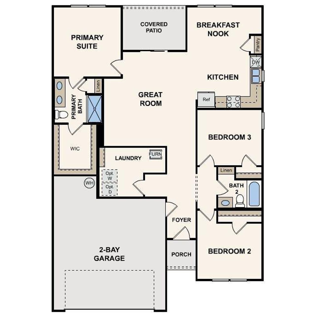2D floor plan layout of this home in Urban's Place, Chatsworth, GA (Image 2).