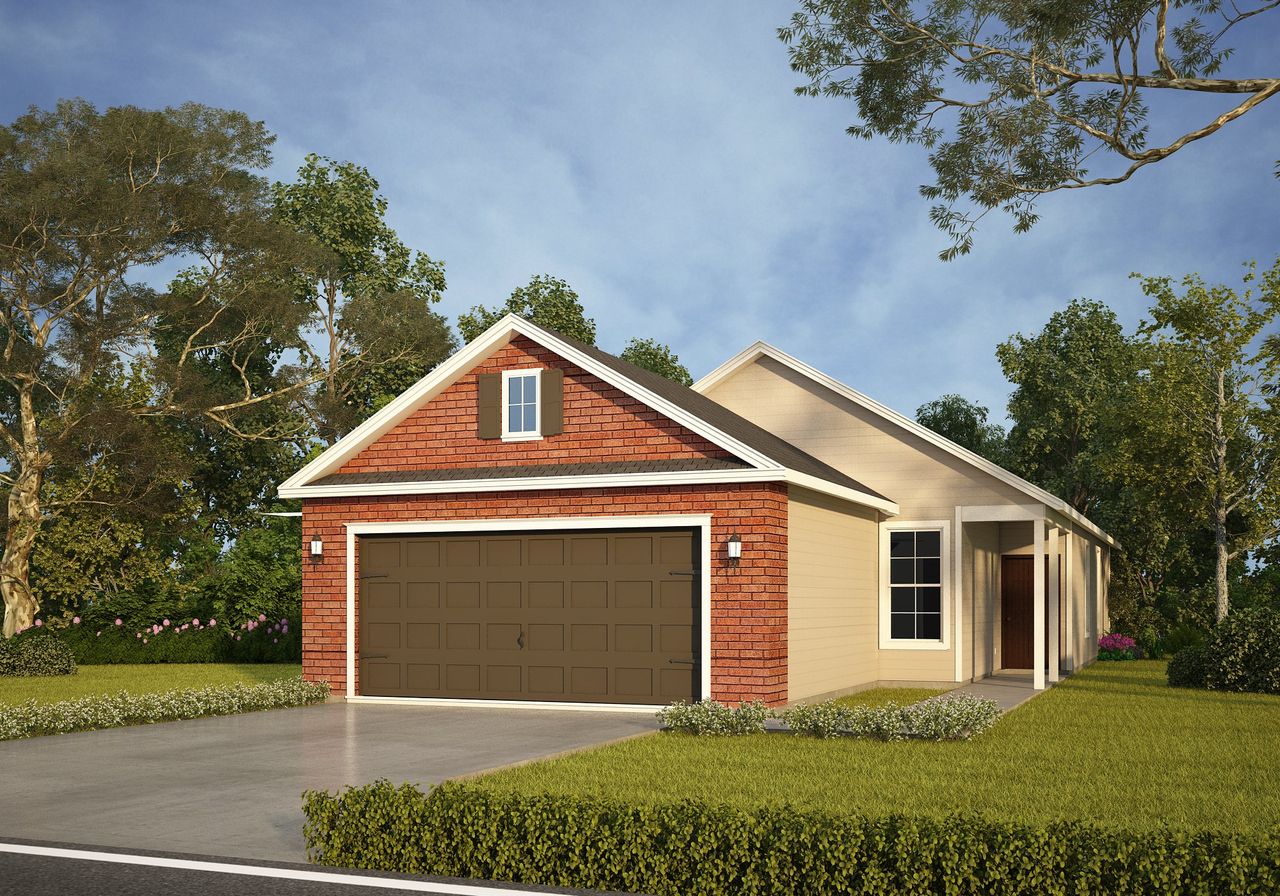 Representative exterior photo of a completed home built from the The Primrose by Rosehaven Homes in Blue Ridge Ranch, San Antonio, TX (Image 2). Representative exterior photo of a completed home built from the The Primrose by Rosehaven Homes in Blue Ridge Ranch, San Antonio, TX (Image 2).