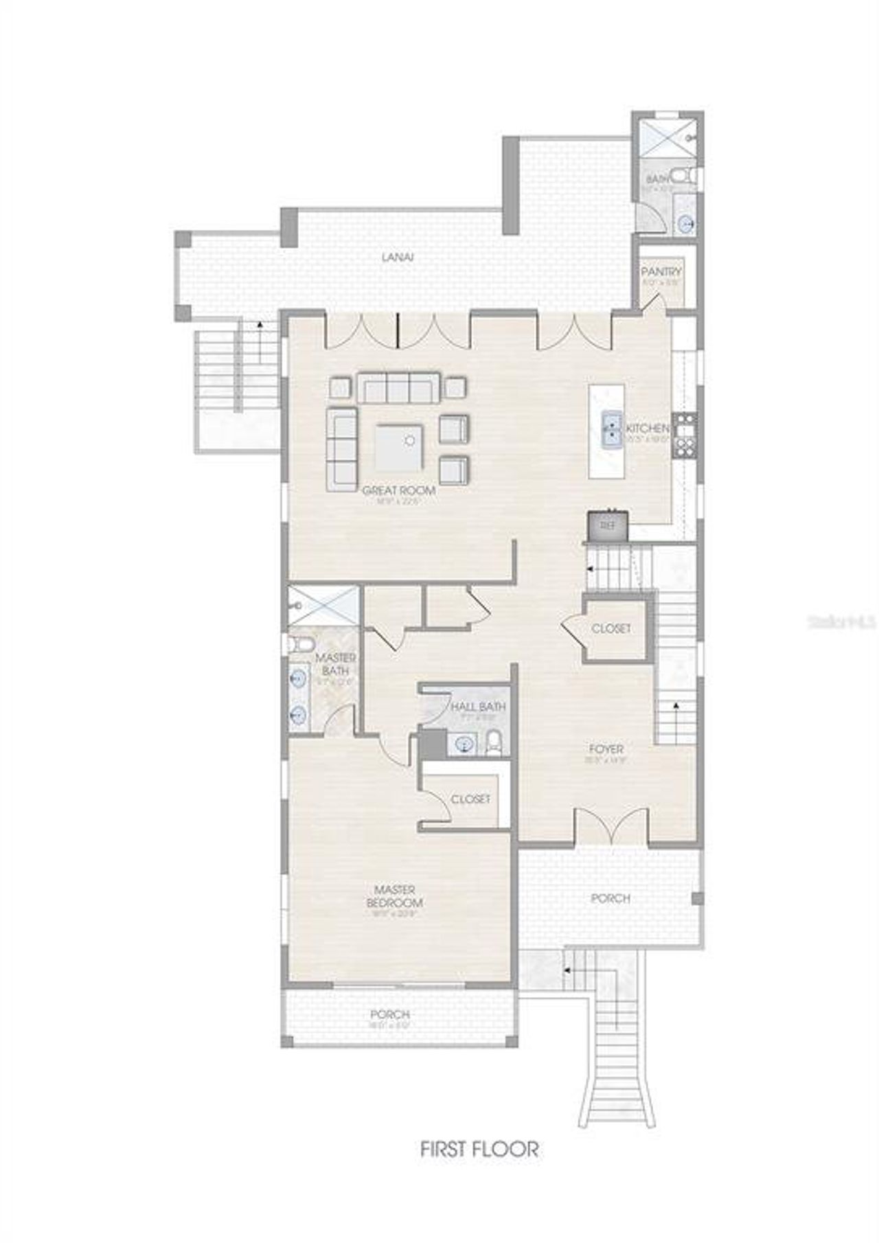 2D floor plan layout of this home in , St. Petersburg, FL (Image 2).