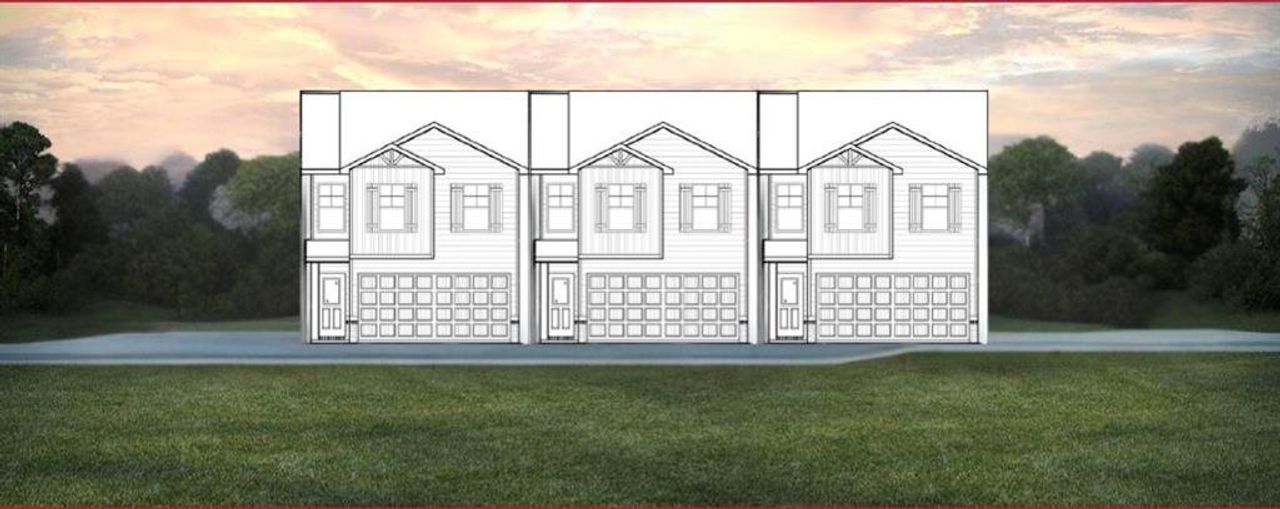Exterior rendering of this home design in The Enclave Townhomes, Hampton, GA (Image 2). Exterior rendering of this home design in The Enclave Townhomes, Hampton, GA (Image 2).