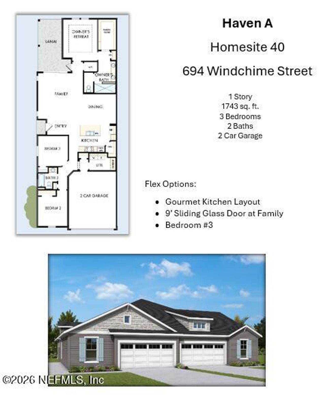 2D floor plan layout of this home in , Yulee, FL (Image 2).