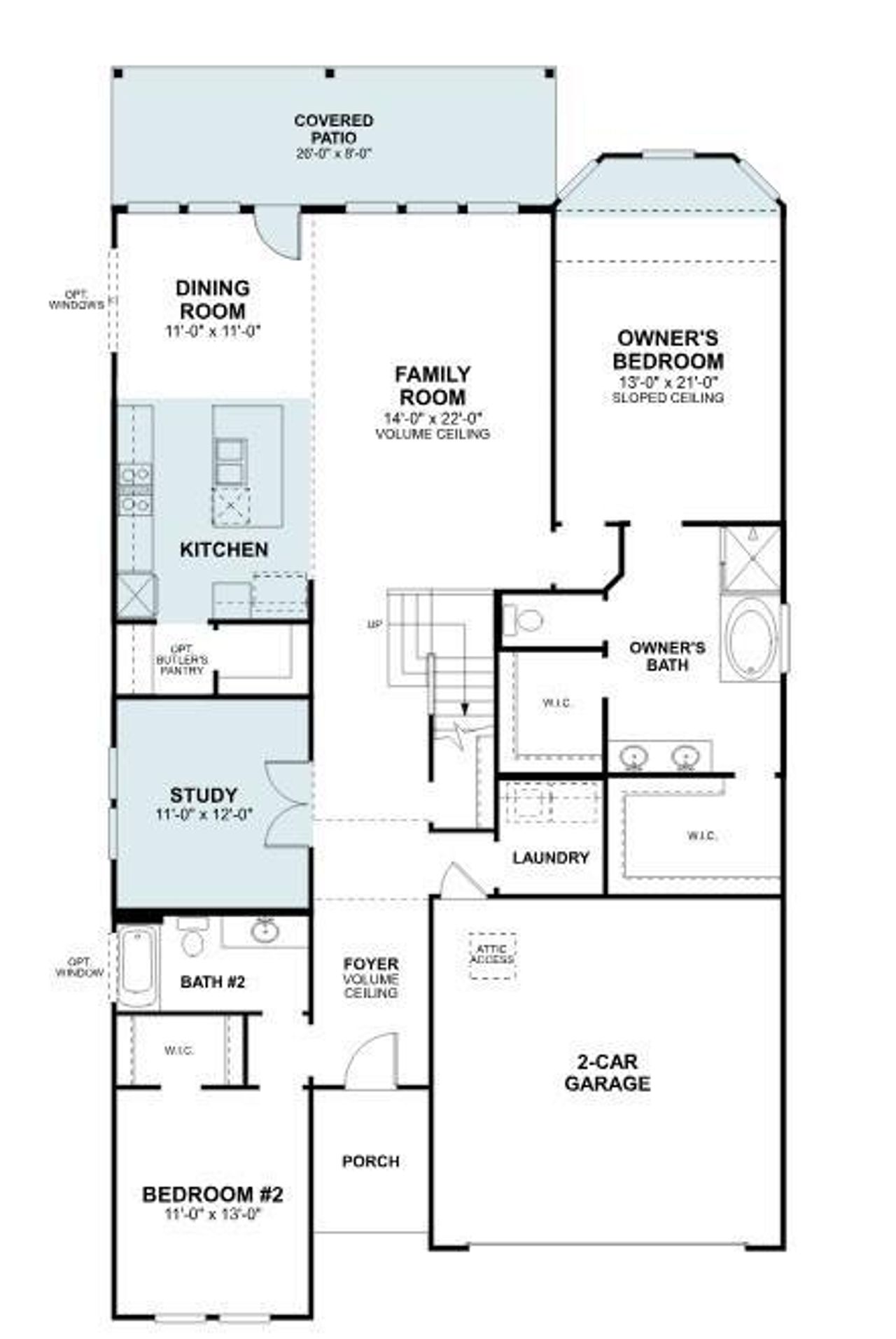 2D floor plan layout of this home in LaPrelle, Fort Worth, TX (Image 2).