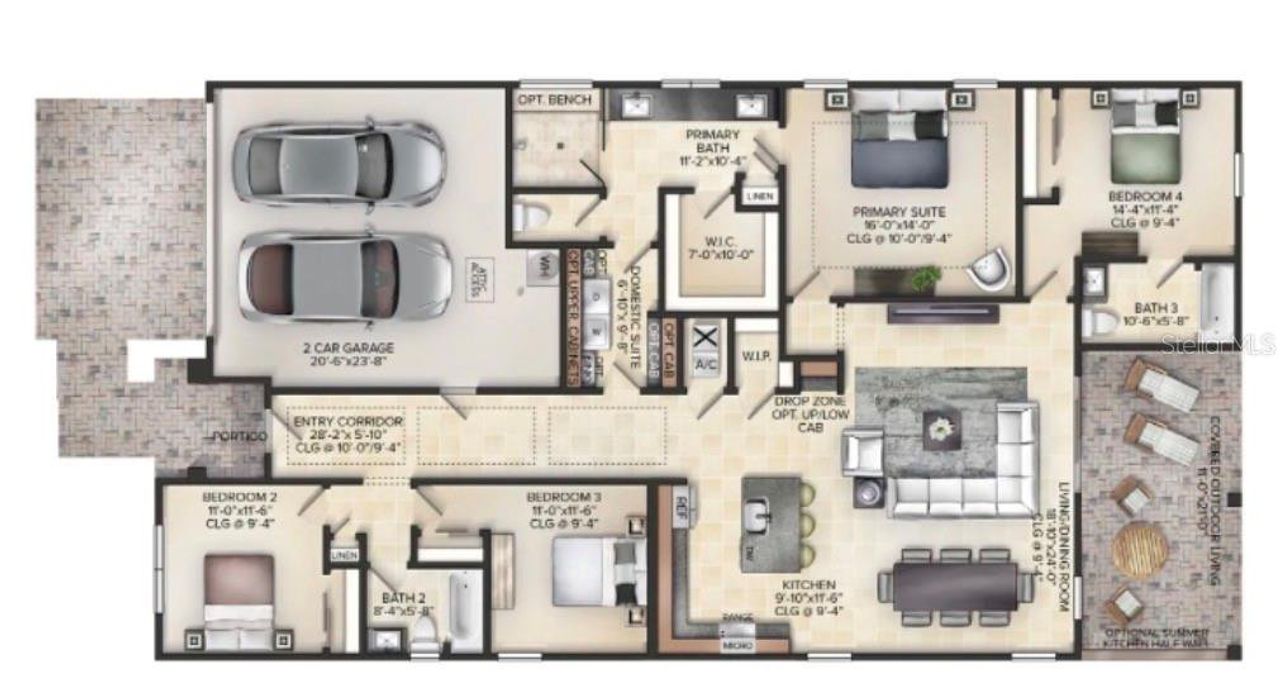 2D floor plan layout of this home in , St. Cloud, FL (Image 2). 2D floor plan layout of this home in , St. Cloud, FL (Image 2).