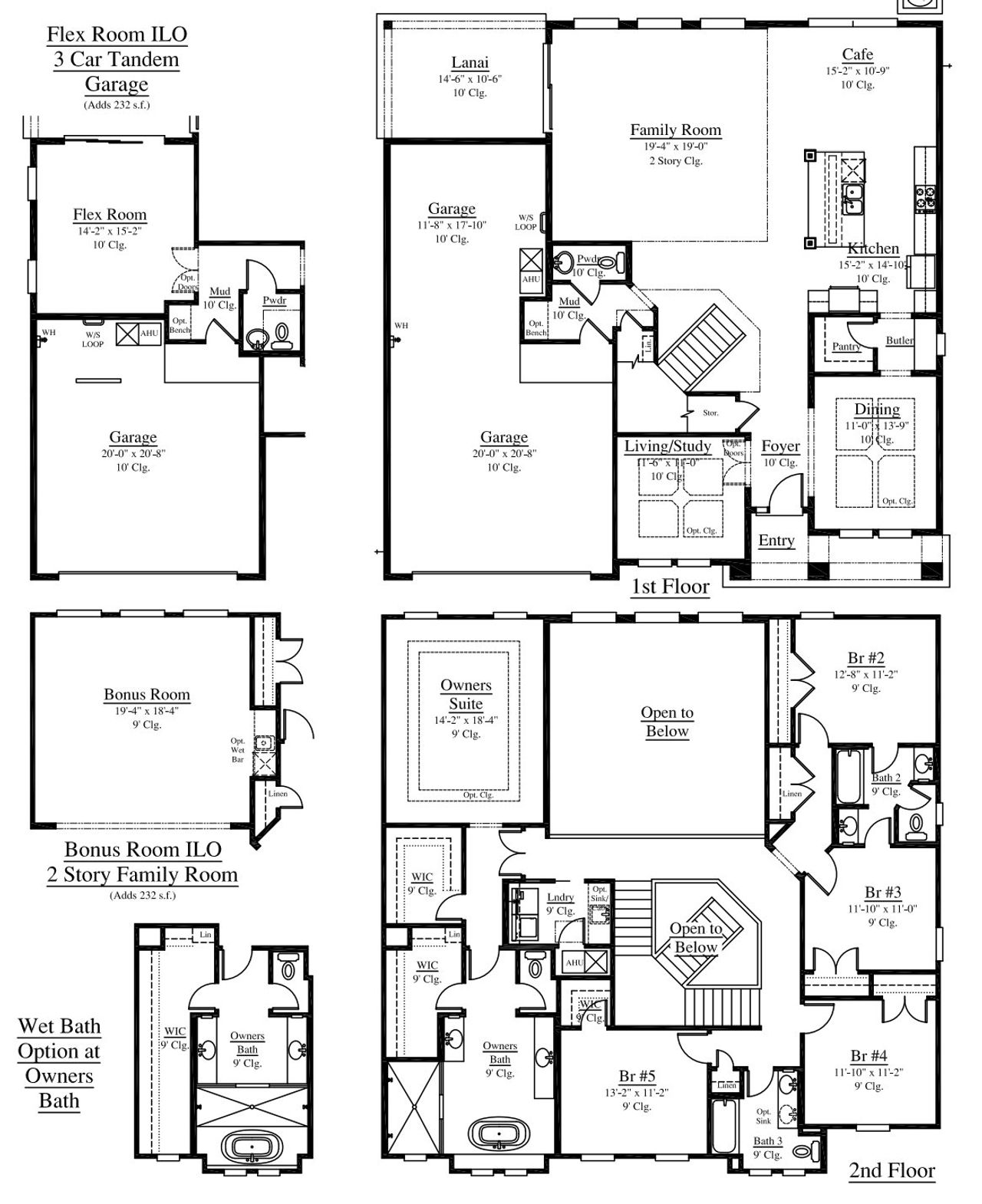 2D floor plan layout for the 3453 by Ashley Homes, LLC in Goose Creek Estates, Green Cove Springs, FL (Image 2).